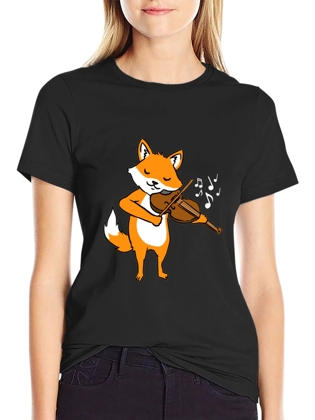 Fox Violinist Graphic Tee - Music Lover T-Shirt