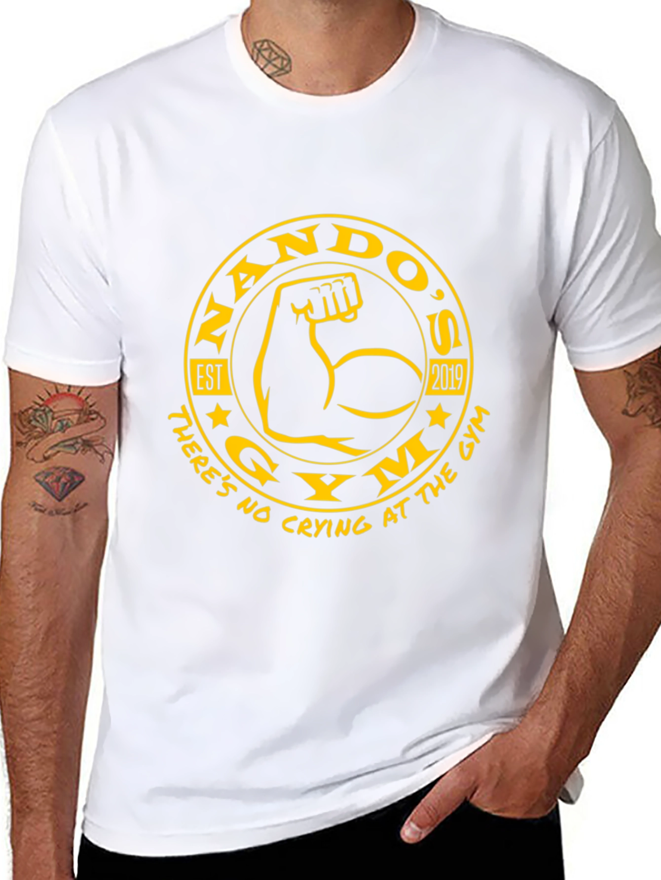 Nandos Gym Black T-Shirt - No Crying!