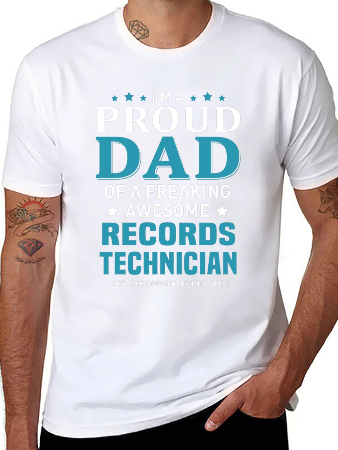 Proud Dad Records Technician T-Shirt