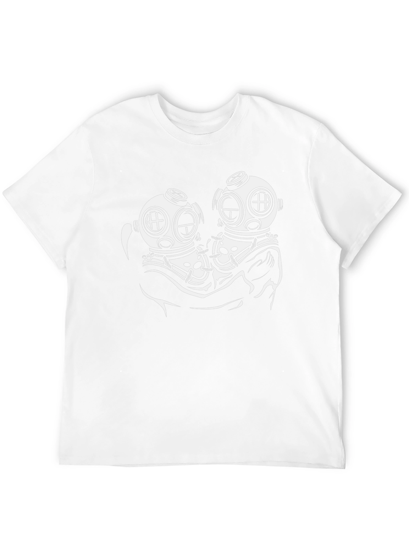 Diver Couple Graphic Tee - Black Cotton T-Shirt