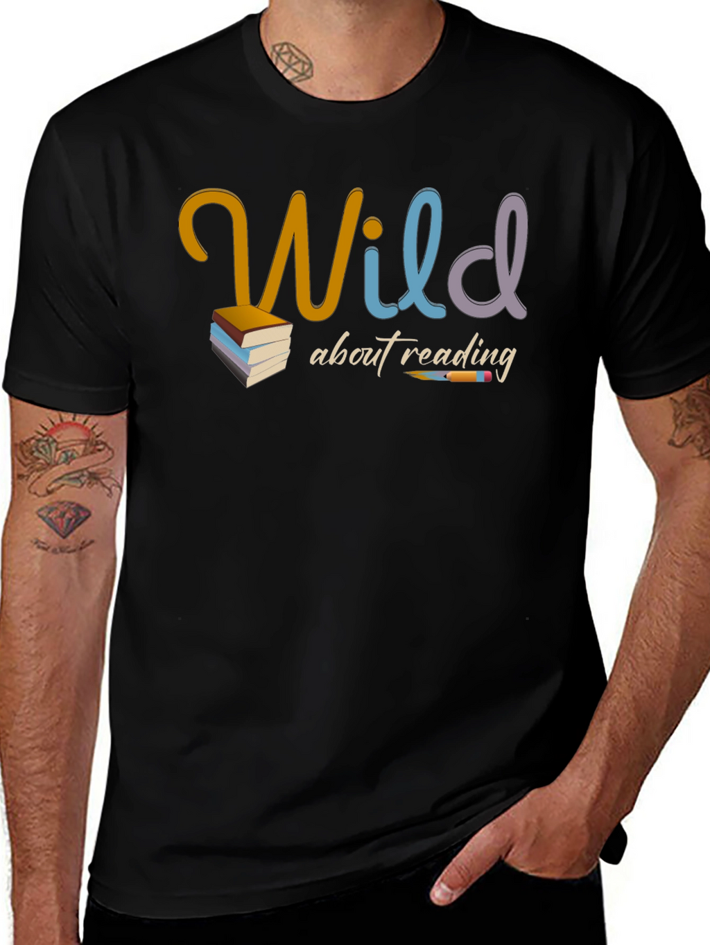 Wild About Reading Graphic T-Shirt - Book Lover Tee