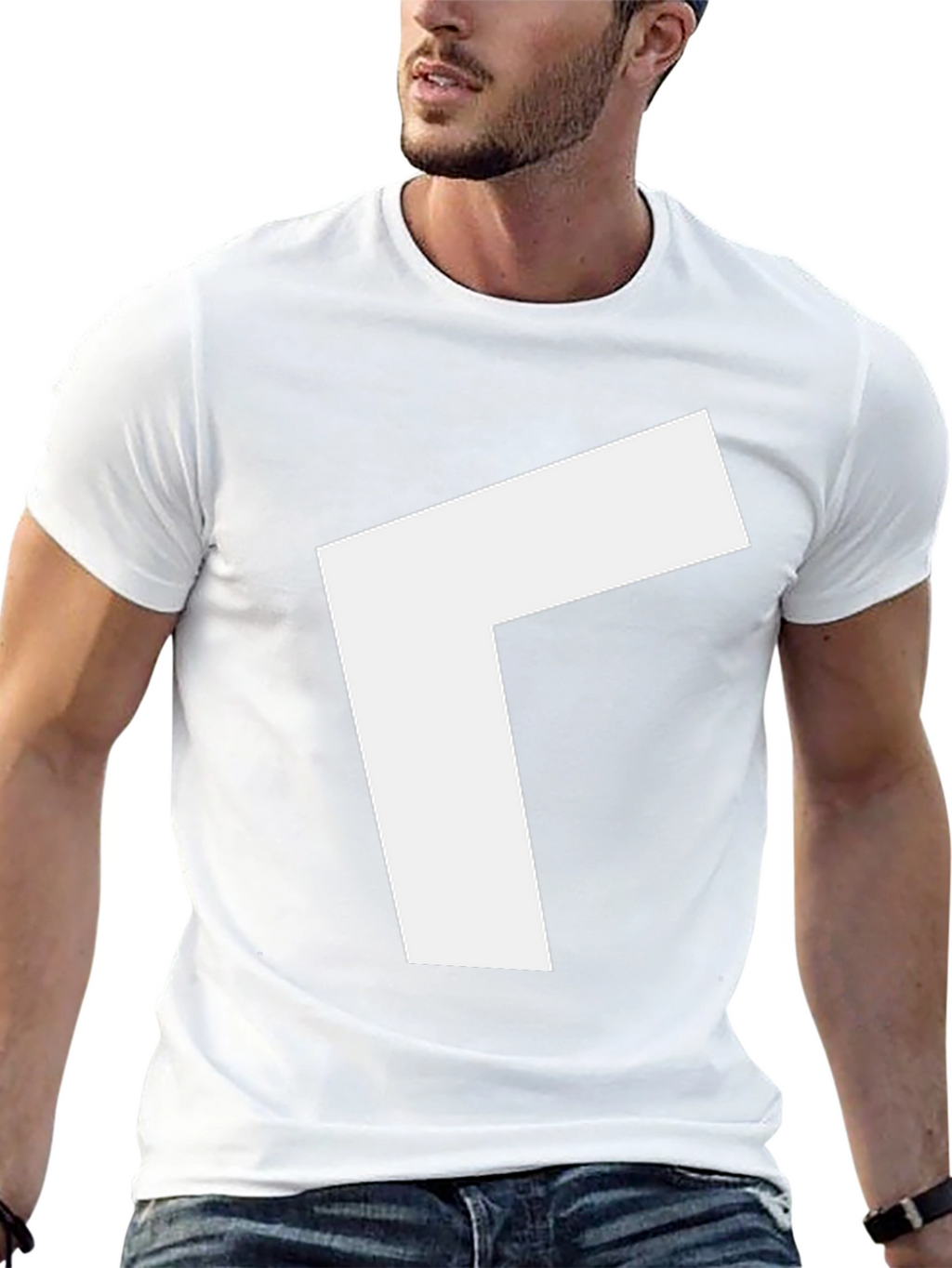 Modern Black T-Shirt with White Arrow Design