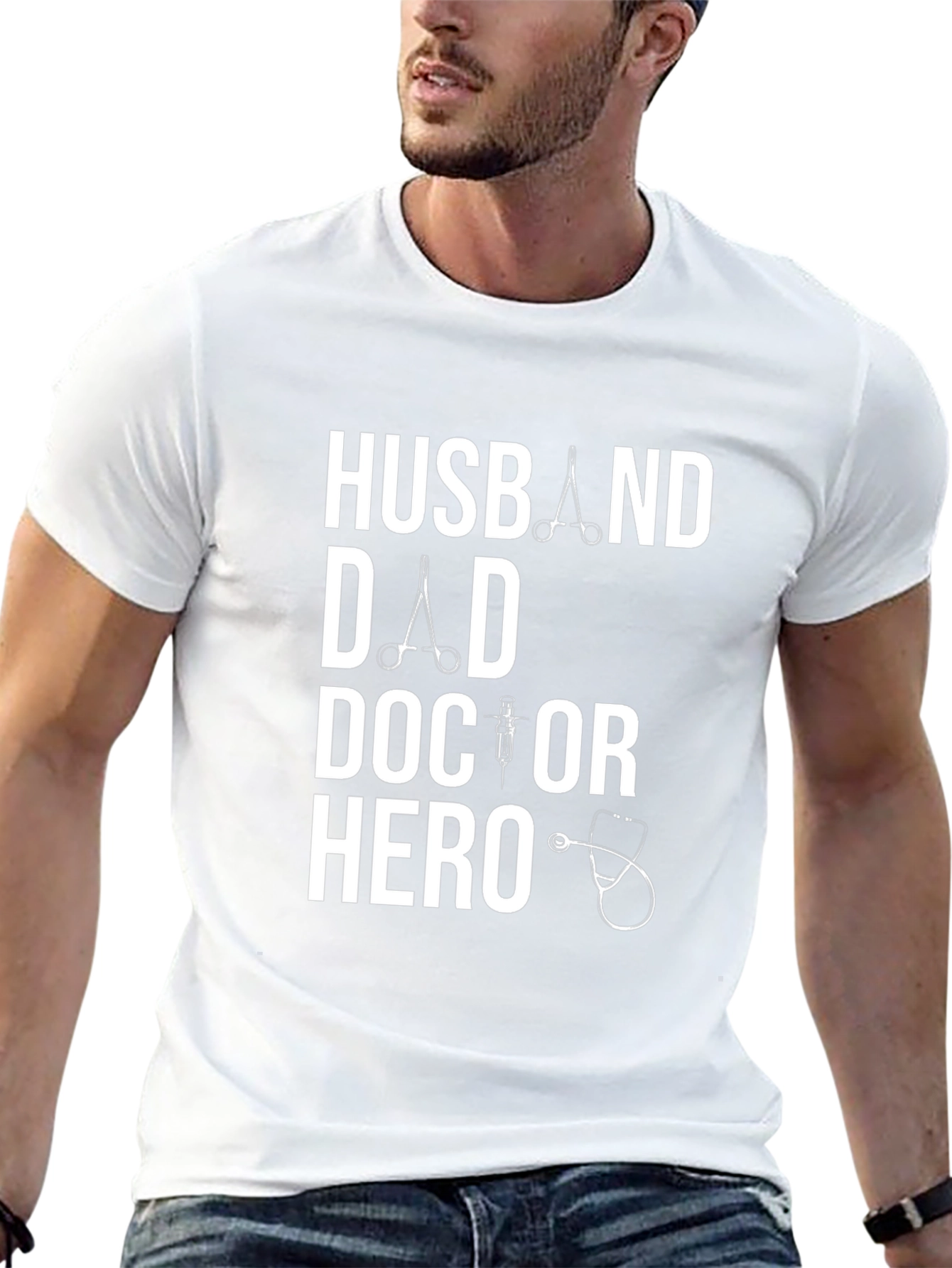 Husband Dad Doctor Hero T-Shirt - Medical Appreciation