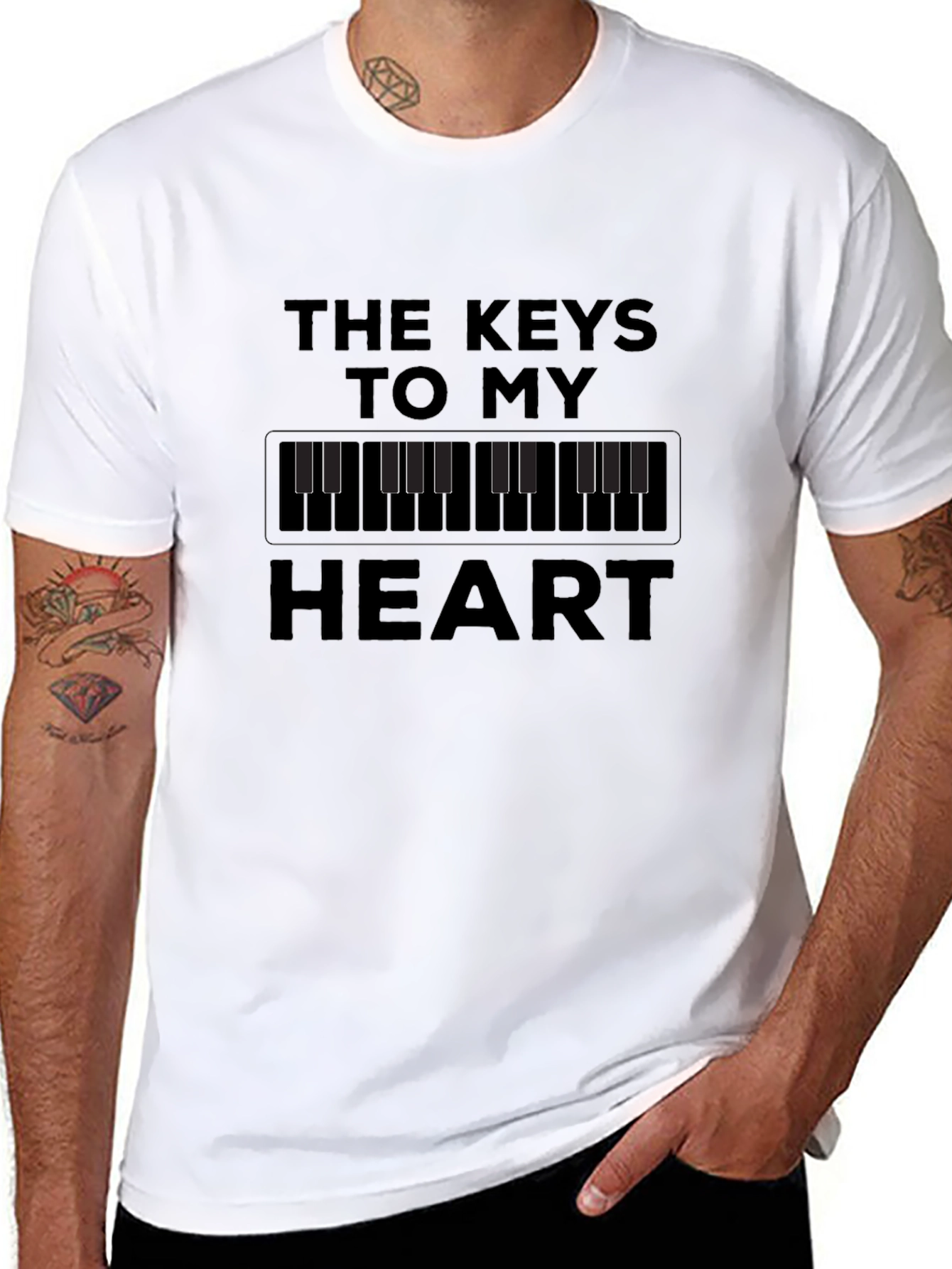 The Keys to My Heart Piano Graphic T-Shirt