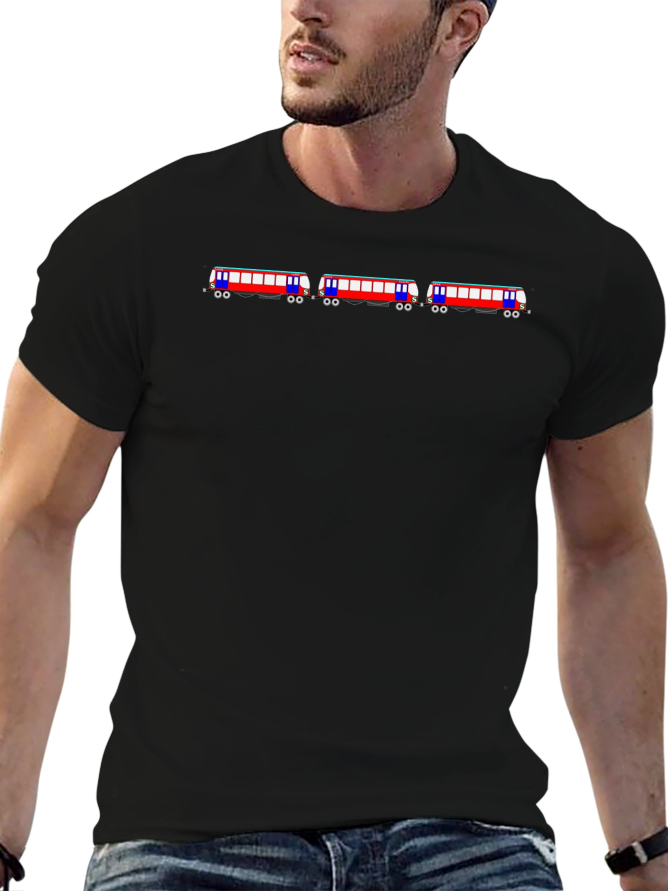 Train Graphic Black T-Shirt