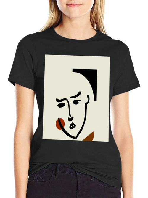 Abstract Art Face Black T-Shirt
