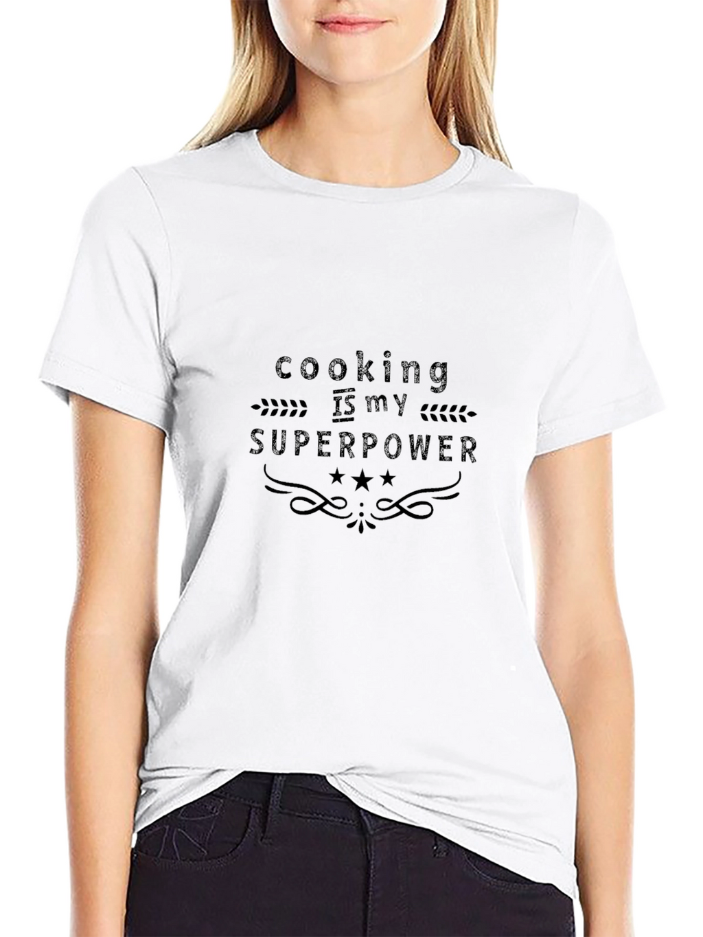 Cooking is My Superpower Black T-Shirt