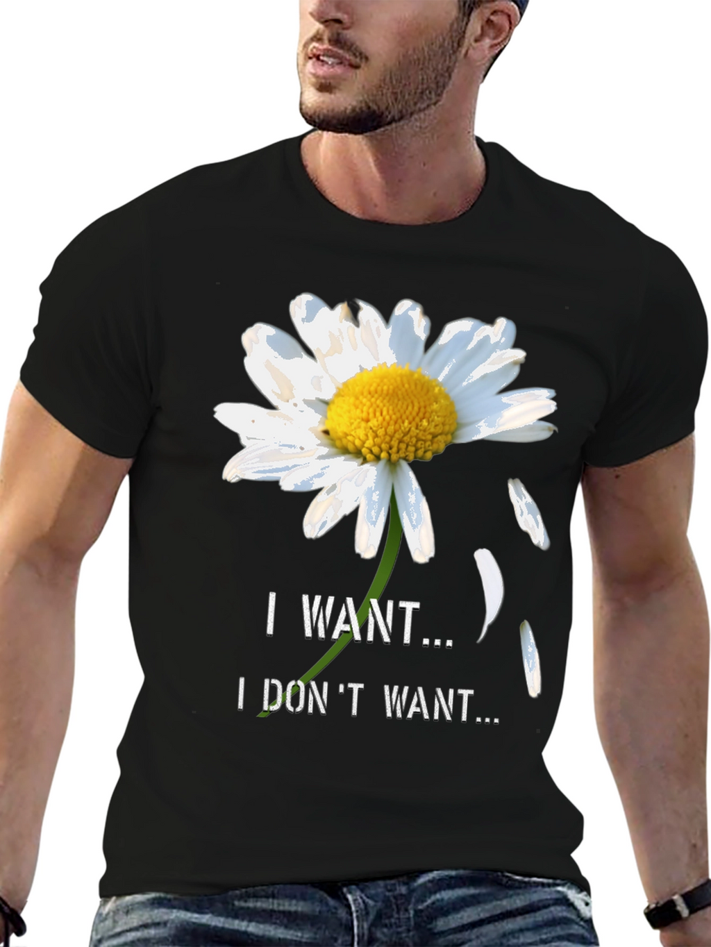 Daisy I Want I Dont Want Black T-Shirt