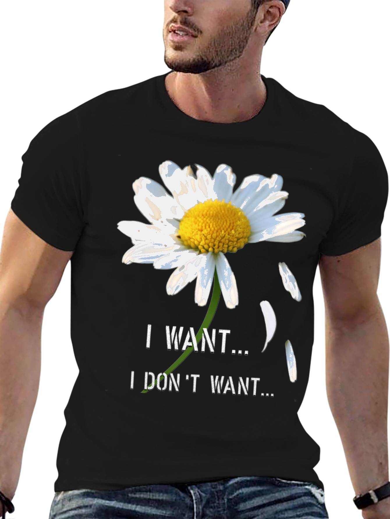 Daisy I Want I Dont Want Black T-Shirt