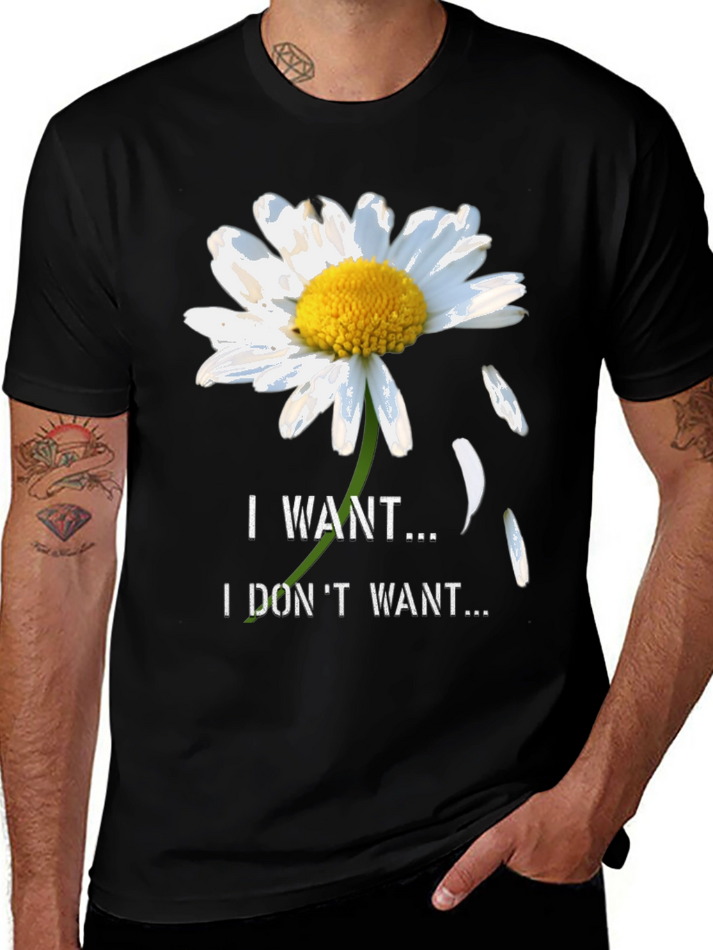 Daisy I Want I Dont Want Black T-Shirt