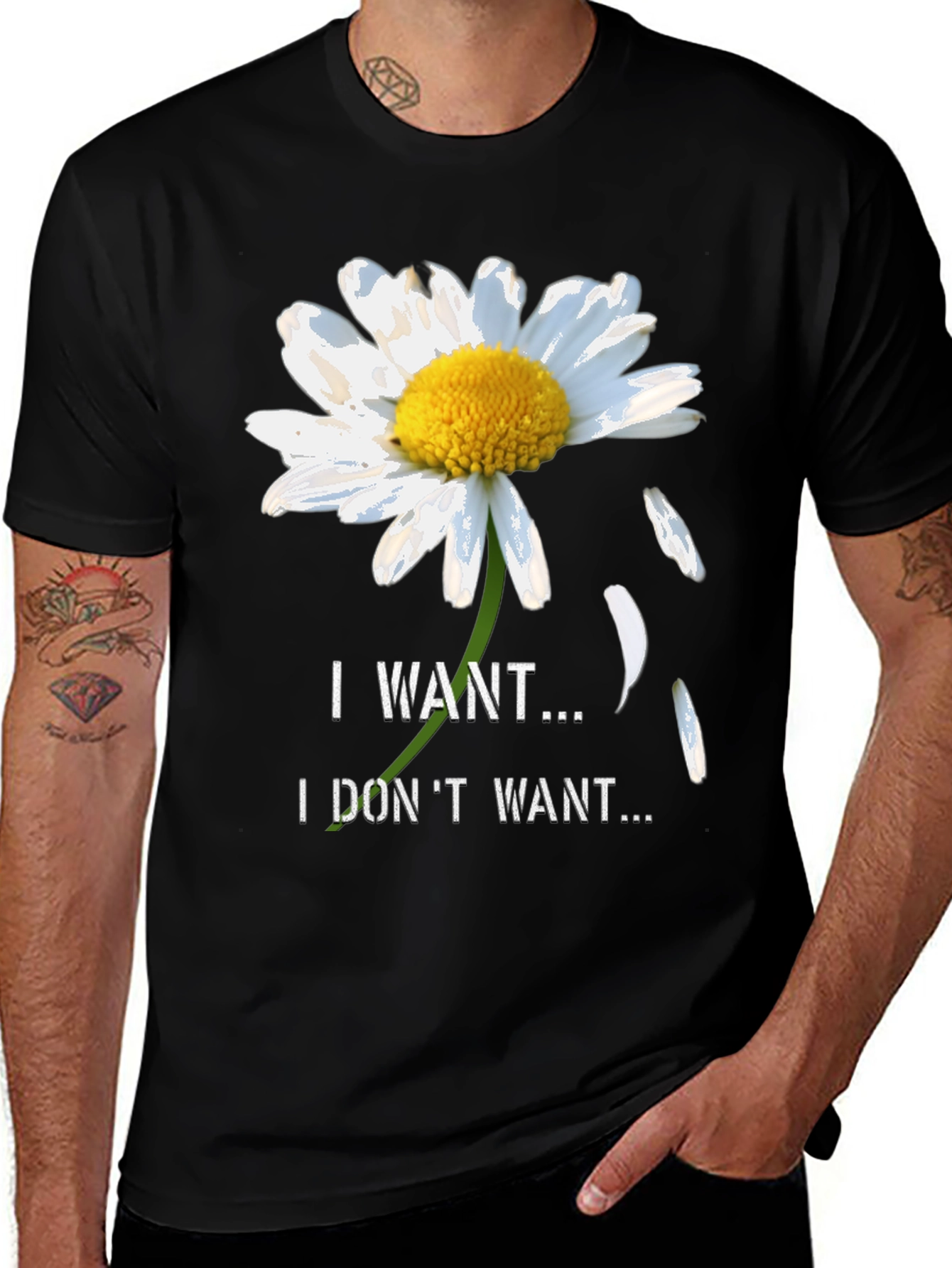 Daisy I Want I Dont Want Black T-Shirt