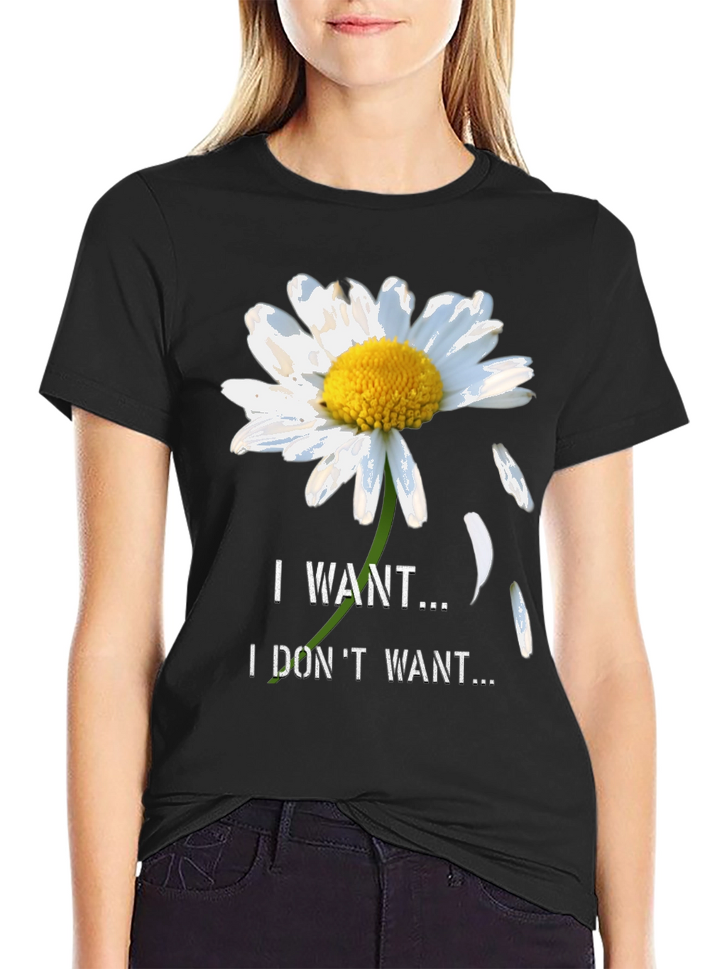Daisy I Want I Dont Want Black T-Shirt