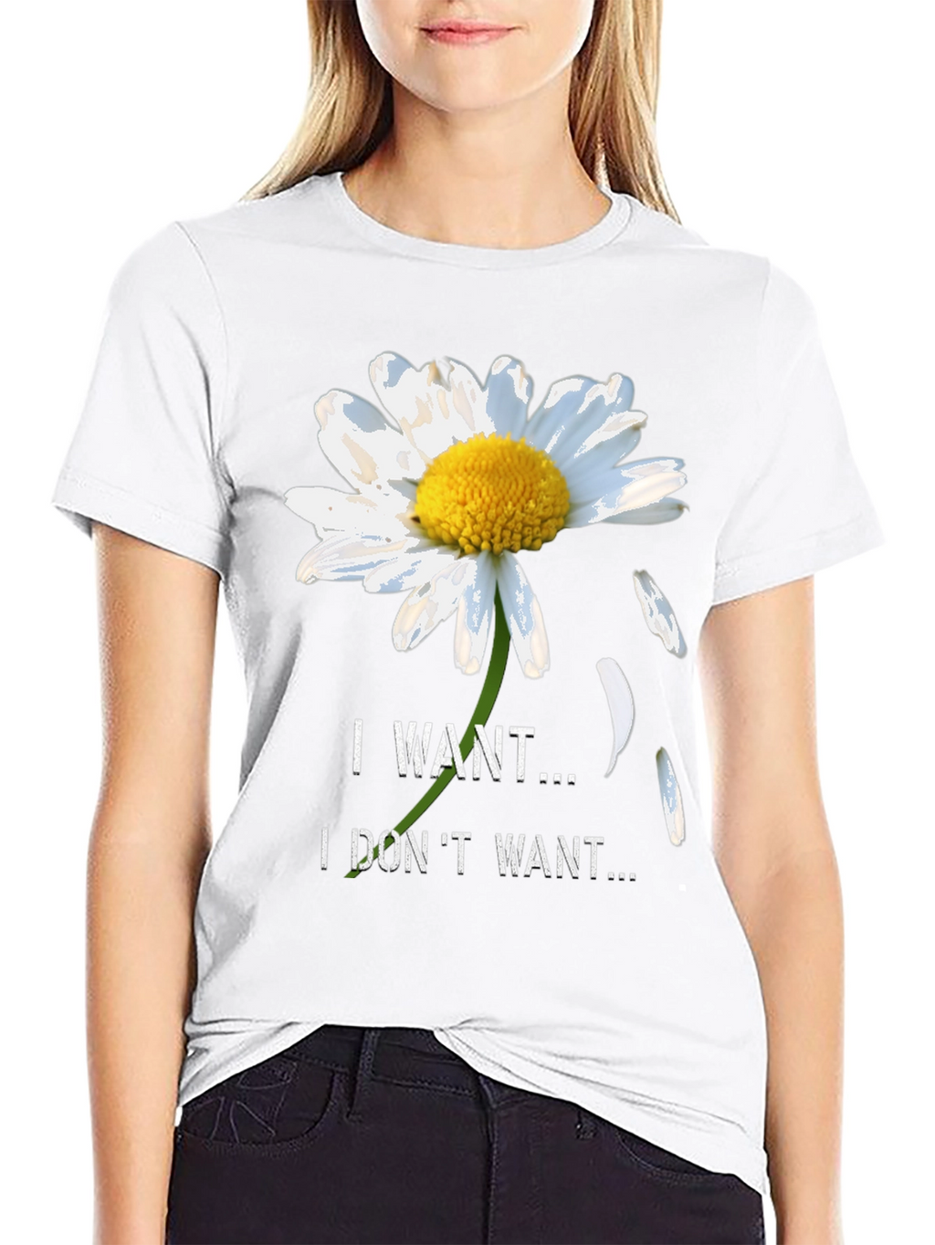 Daisy I Want I Dont Want Black T-Shirt