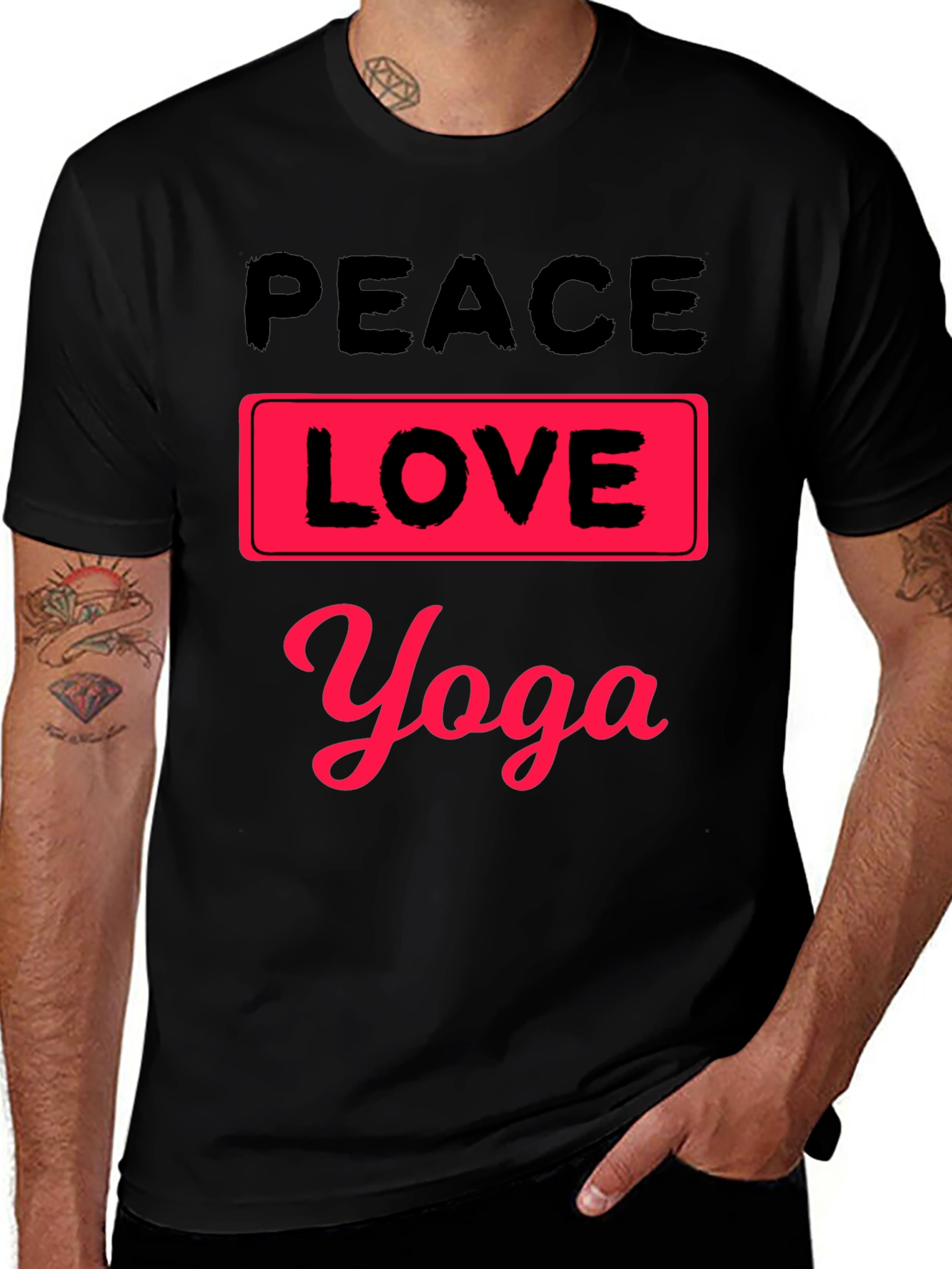 Peace Love Yoga Graphic T-Shirt
