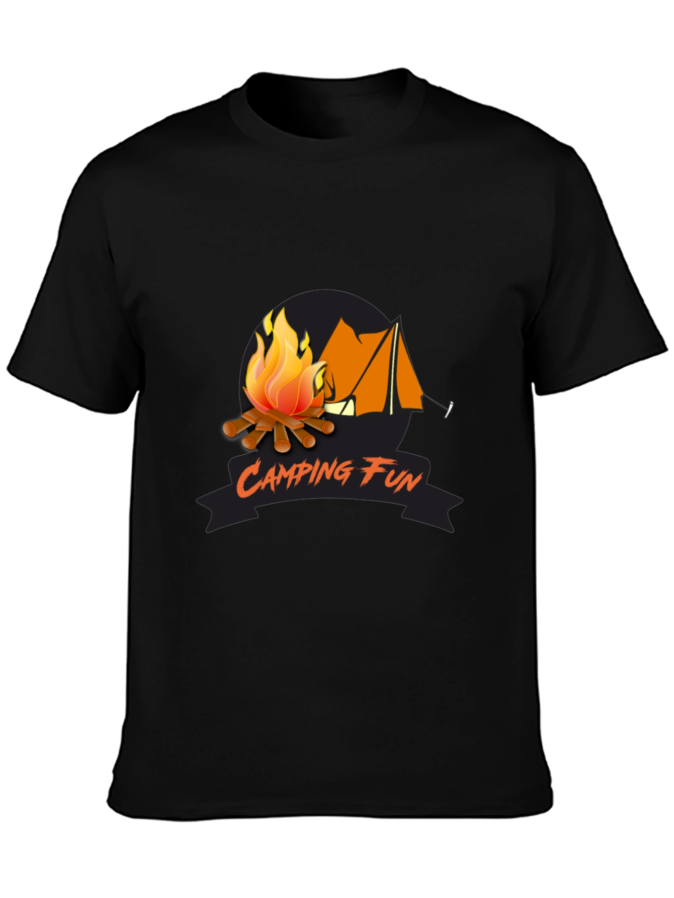 Camping Fun Graphic Tee - Black