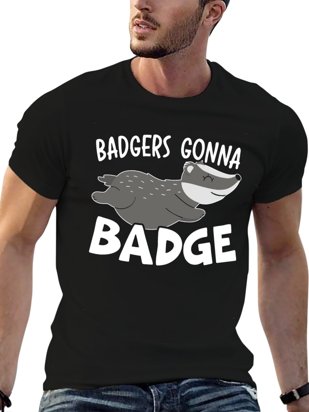 Badgers Gonna Badge Black Graphic Tee