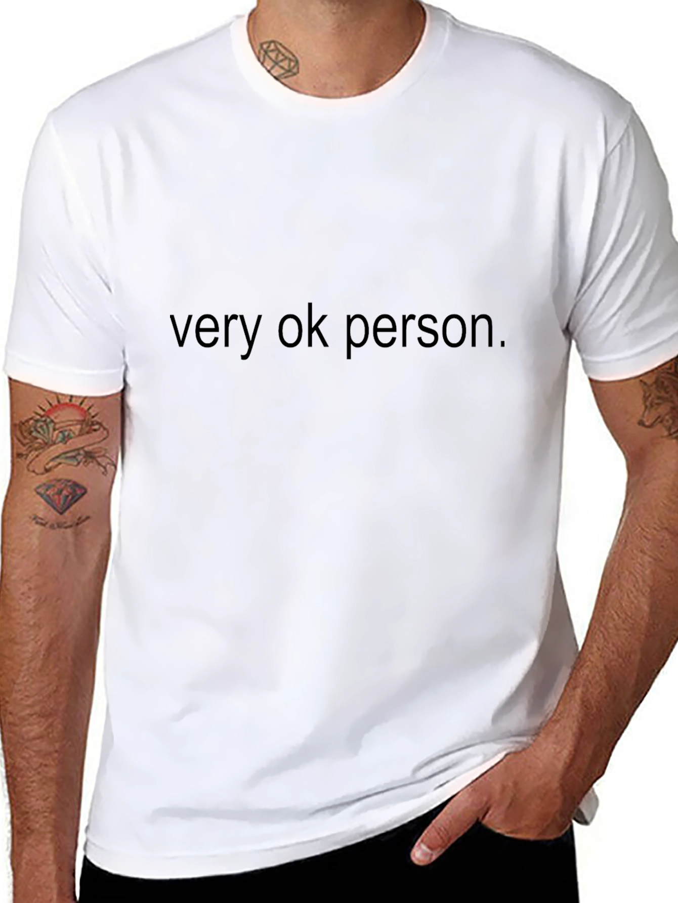 Very OK Person T-Shirt - Black Crew Neck Tee