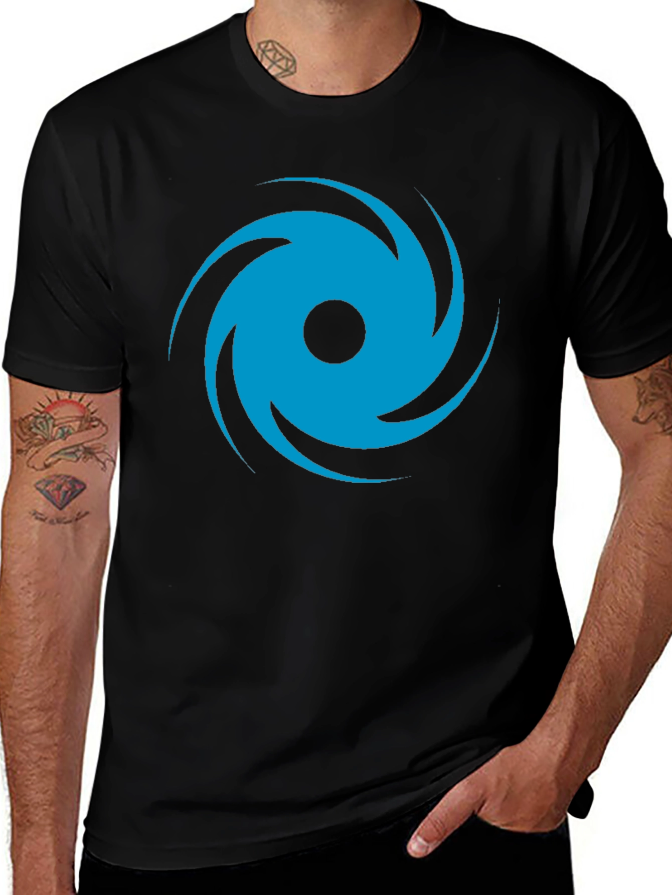 🌀Whirlwind Graphic T-Shirt - Casual Black Tee