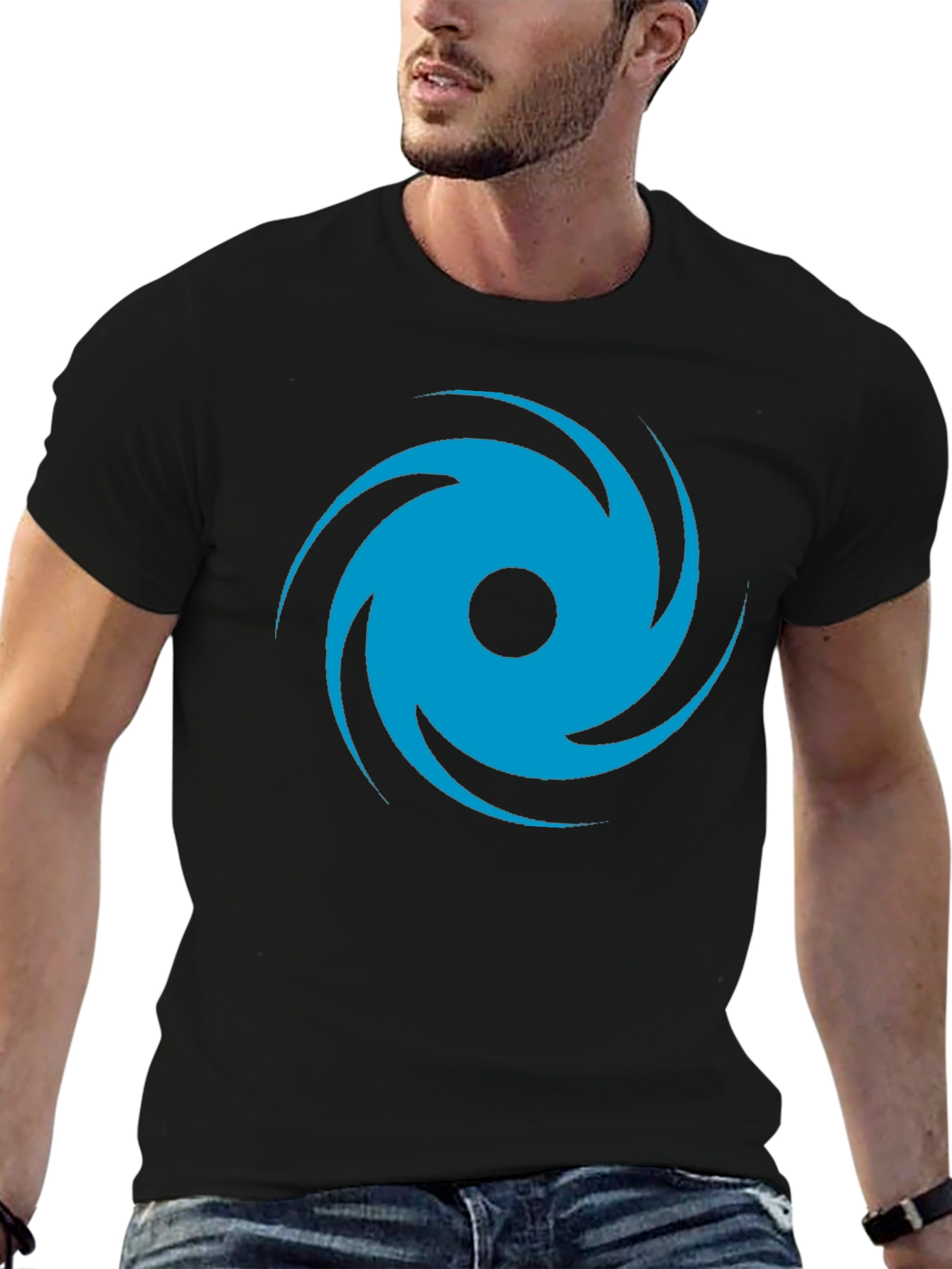 🌀Whirlwind Graphic T-Shirt - Casual Black Tee