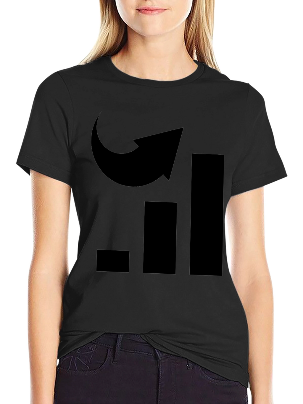 Uplifting Graph Arrow Tee - Black Graphic T-Shirt