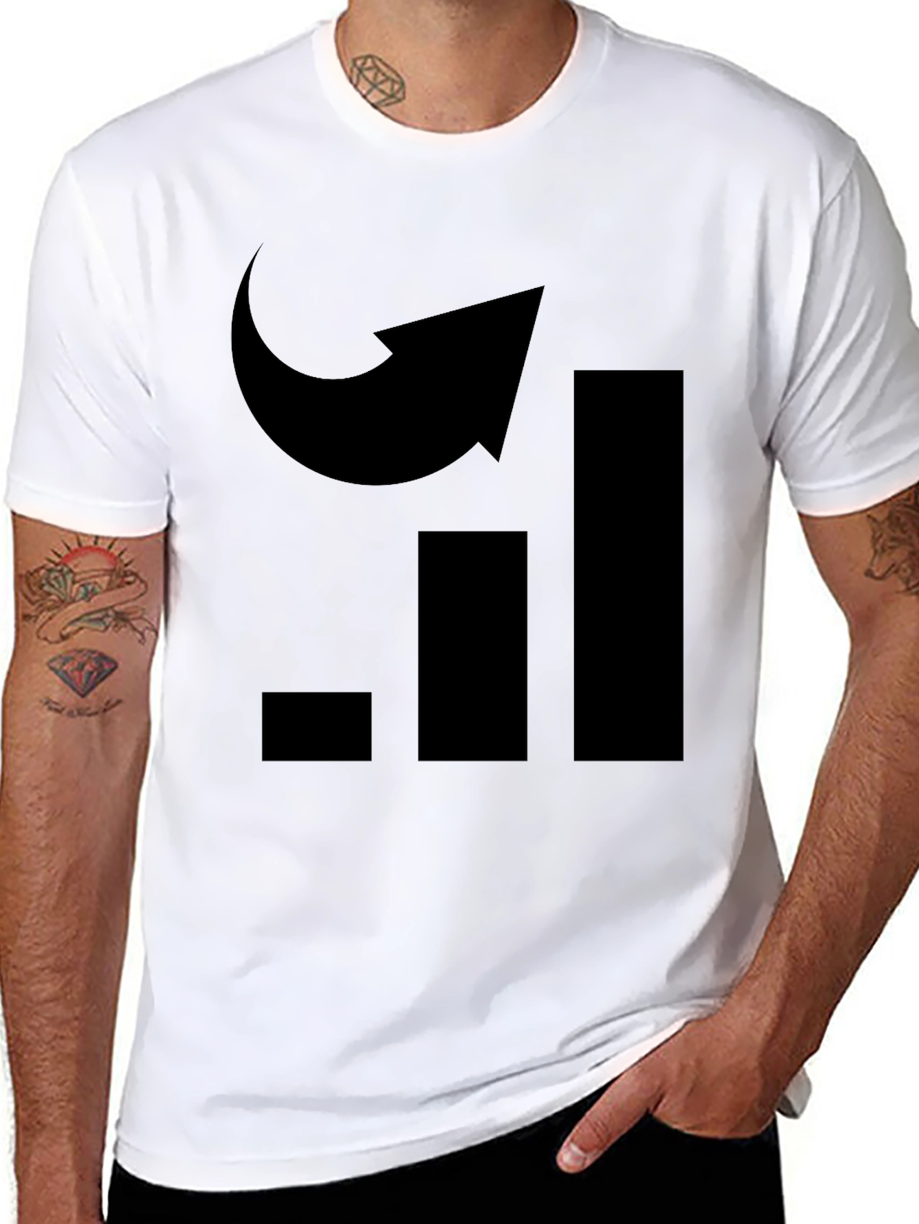 Uplifting Graph Arrow Tee - Black Graphic T-Shirt