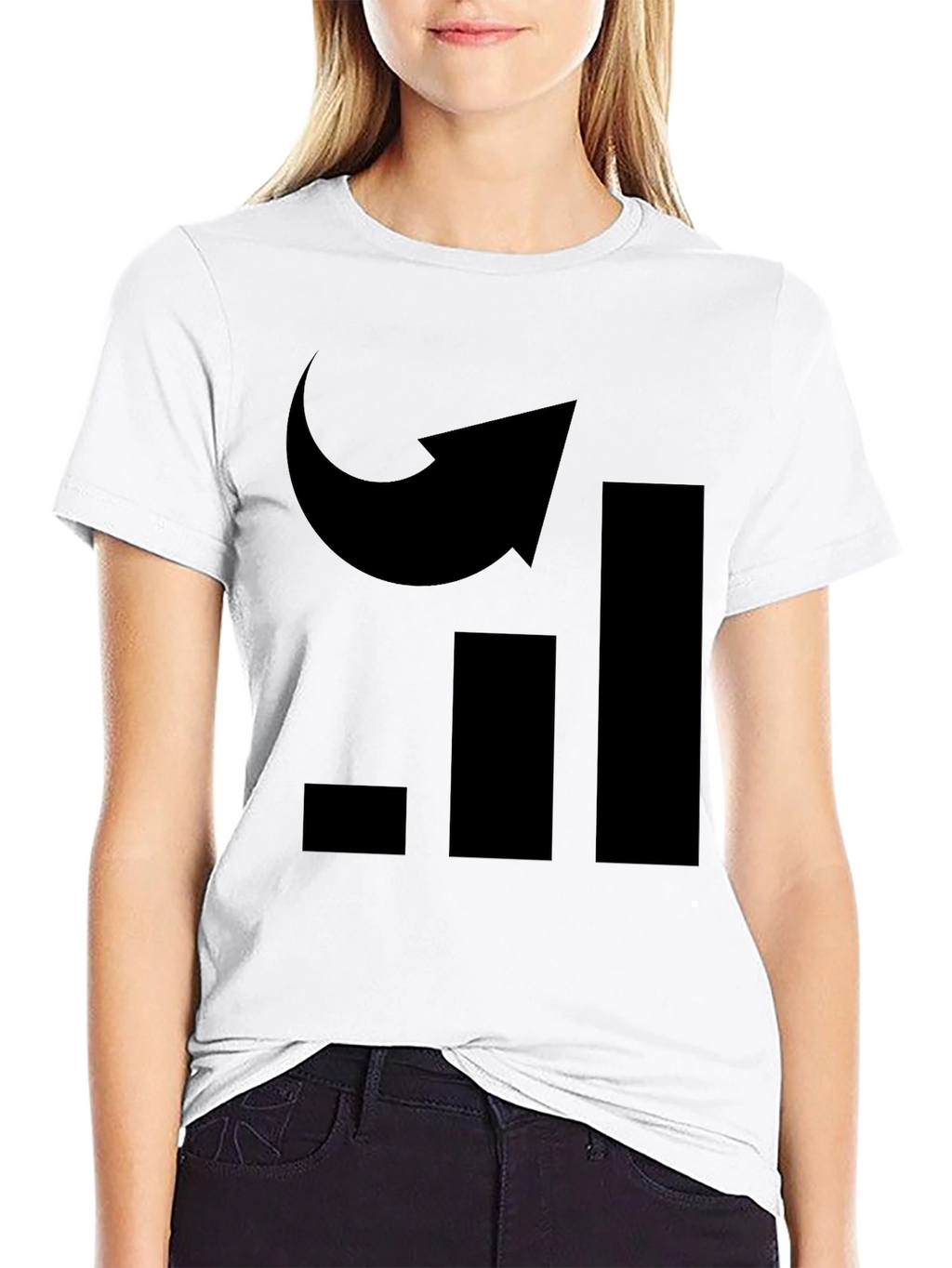 Uplifting Graph Arrow Tee - Black Graphic T-Shirt