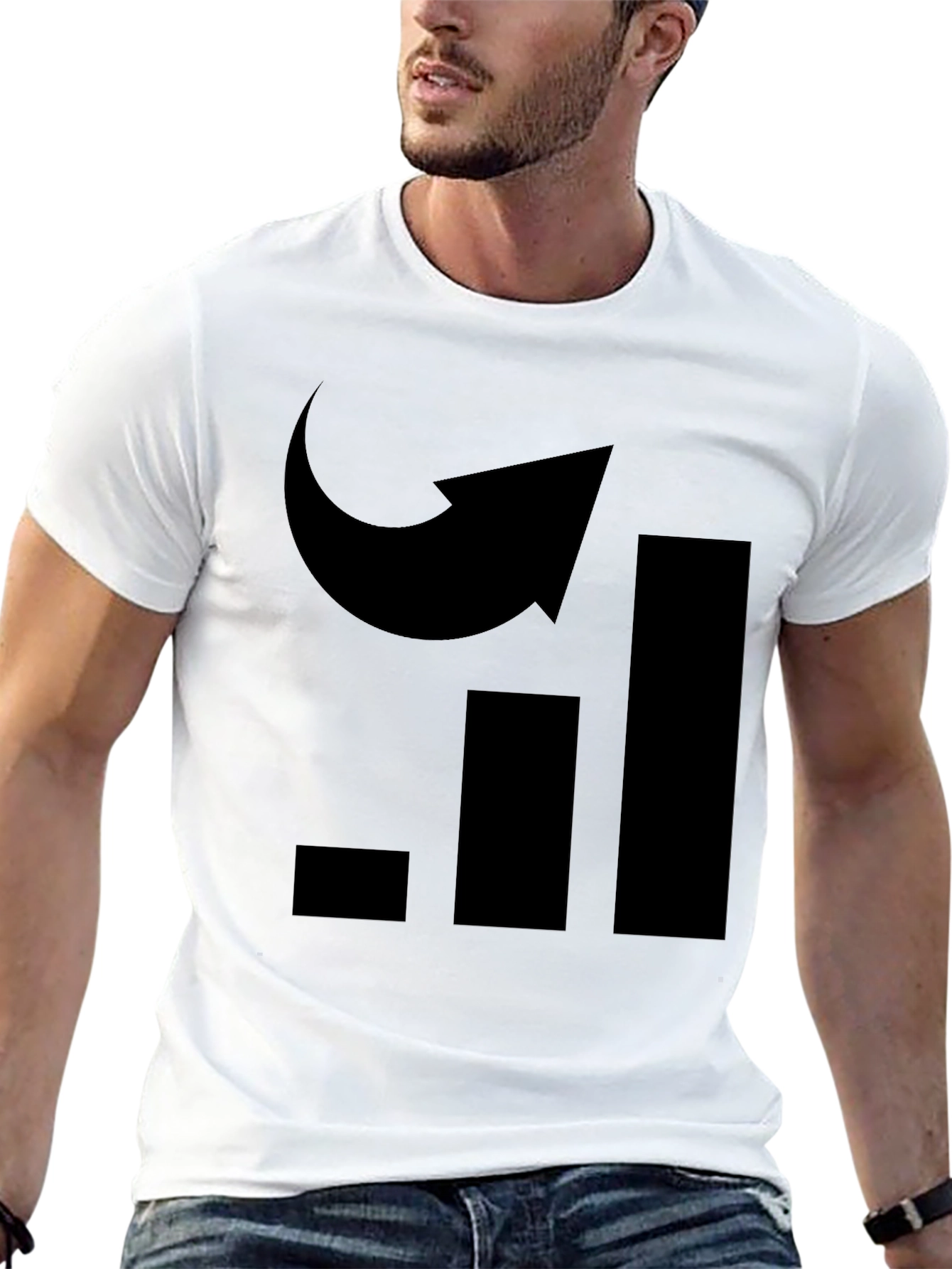 Uplifting Graph Arrow Tee - Black Graphic T-Shirt