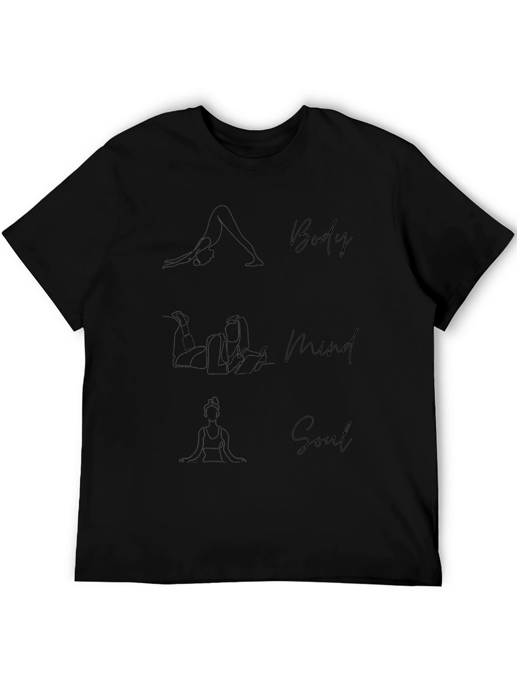 Body Mind Soul Yoga Graphic Tee - Black