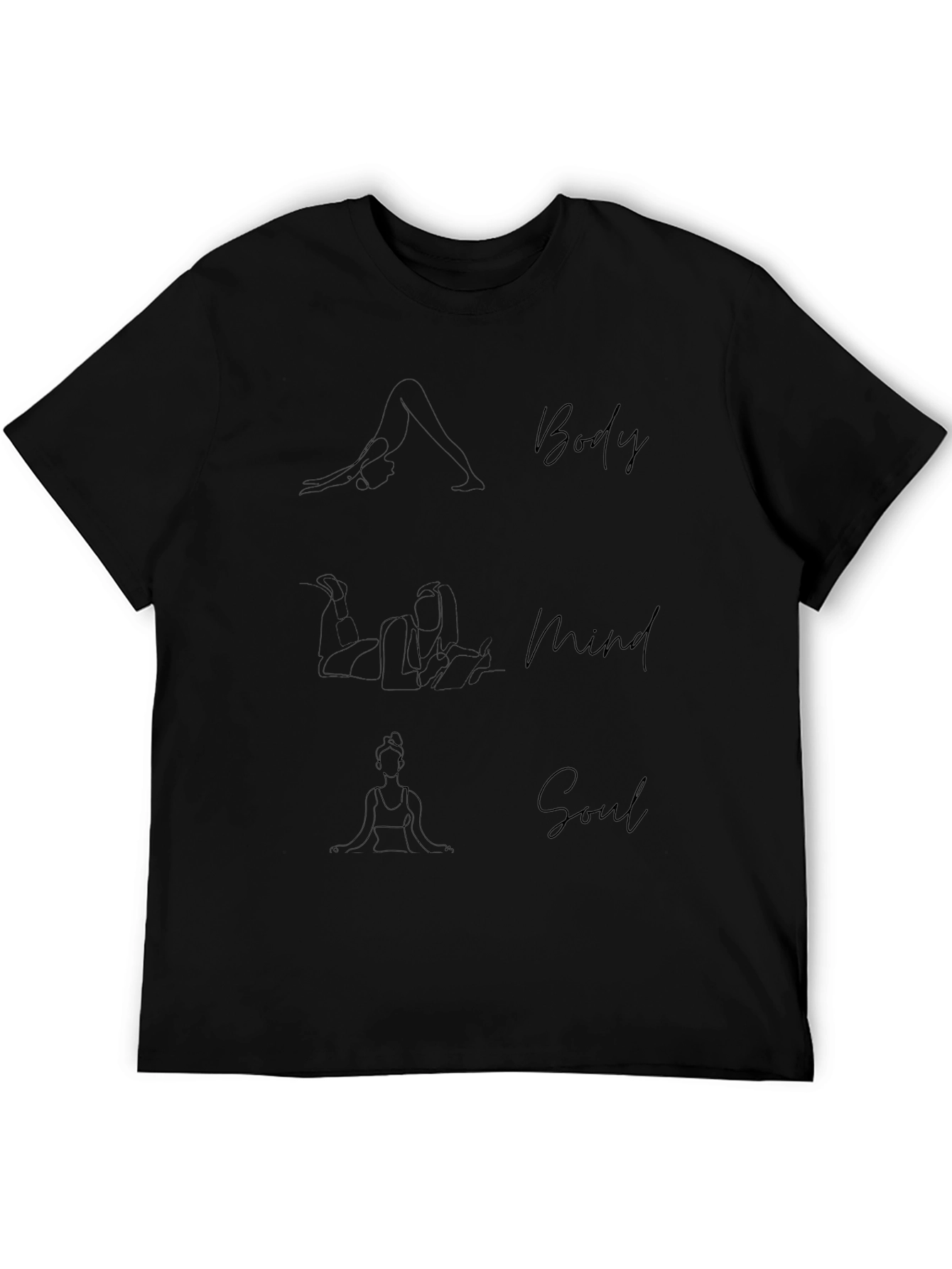 Body Mind Soul Yoga Graphic Tee - Black