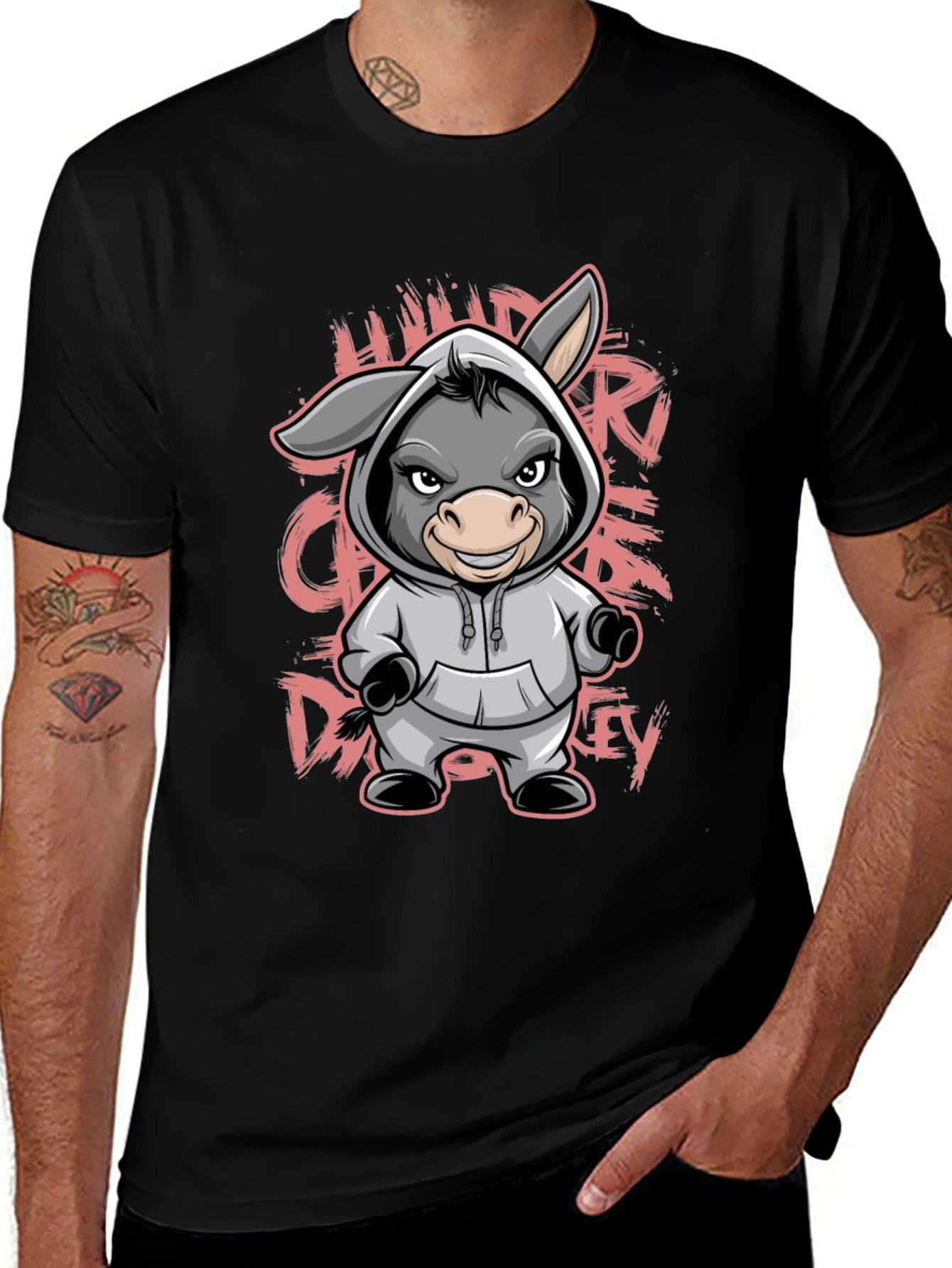 Cartoon Donkey Hoodie T-Shirt