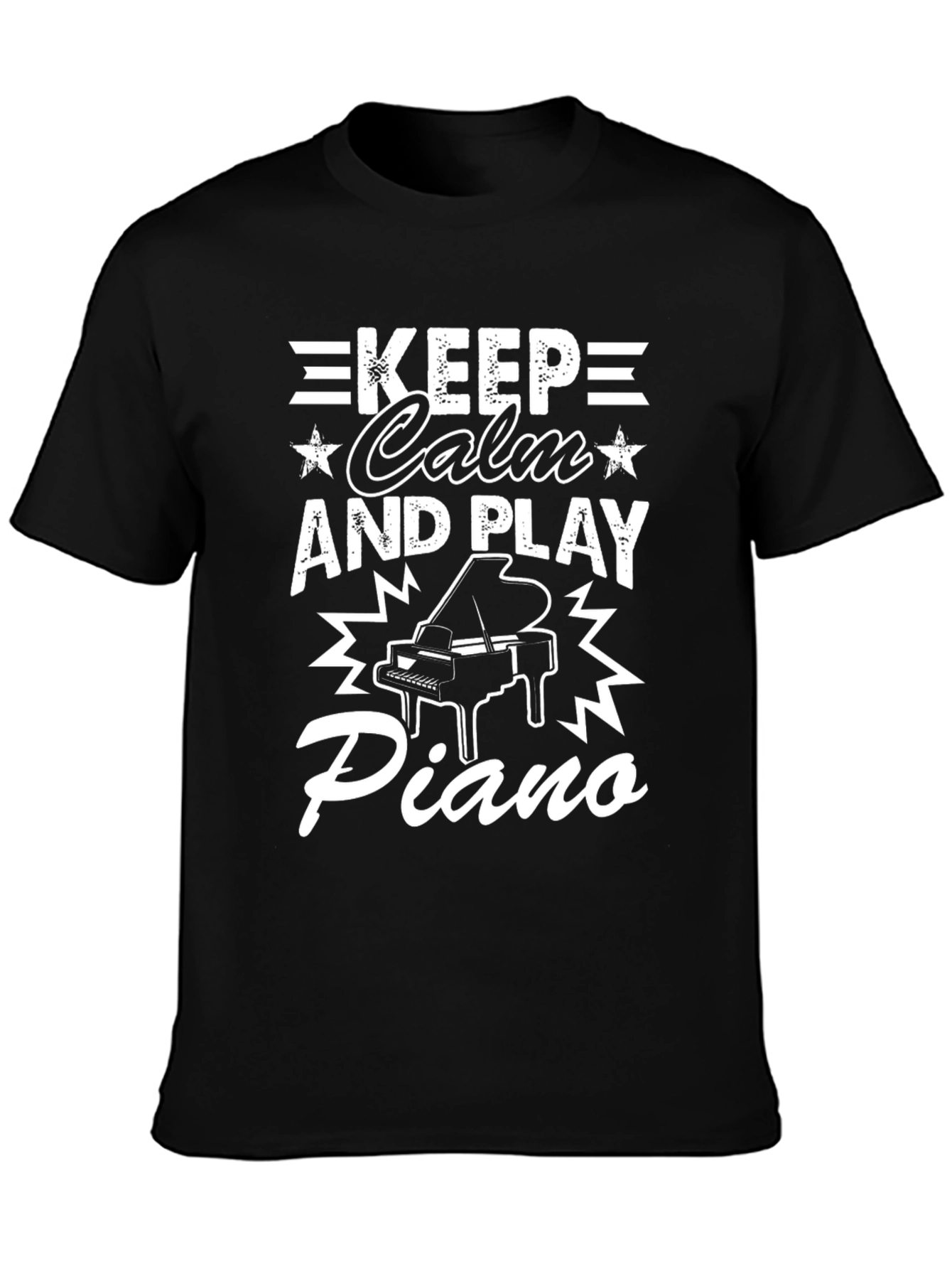 Keep Calm and Play Piano Graphic Tee - Musician T-Shirt