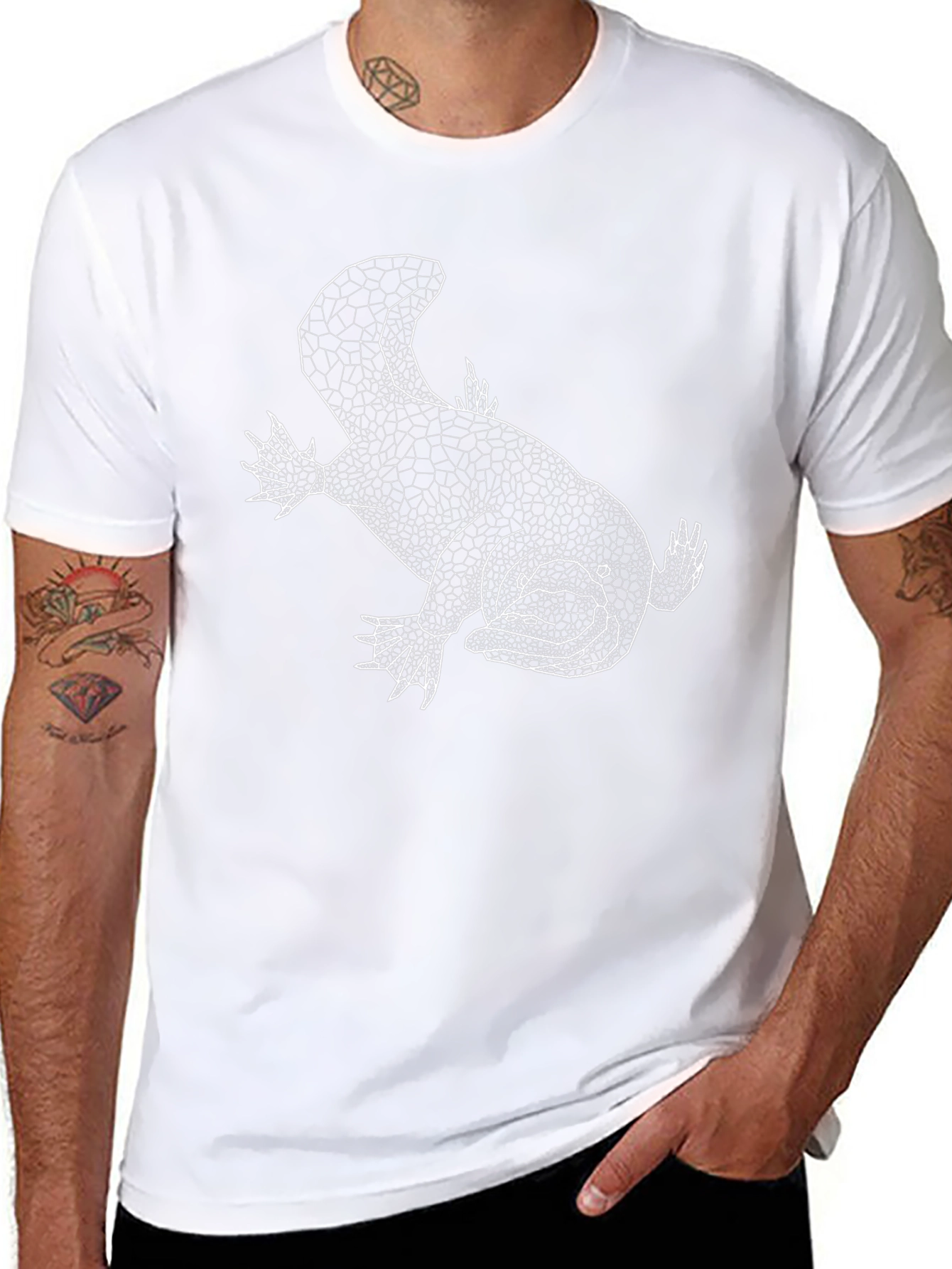 Geometric Platypus Graphic Tee - Black Cotton