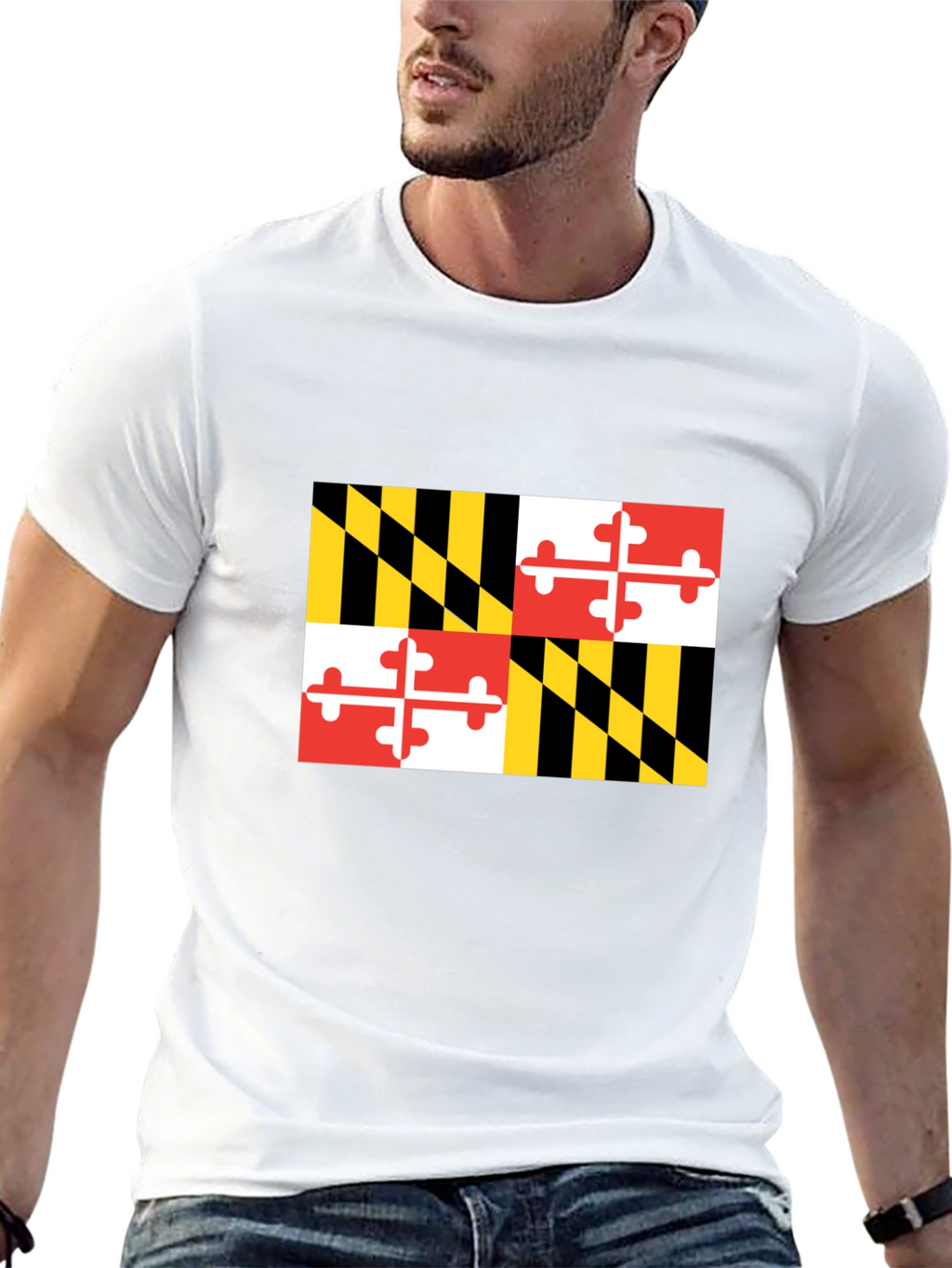 Maryland Flag Graphic Black T-Shirt