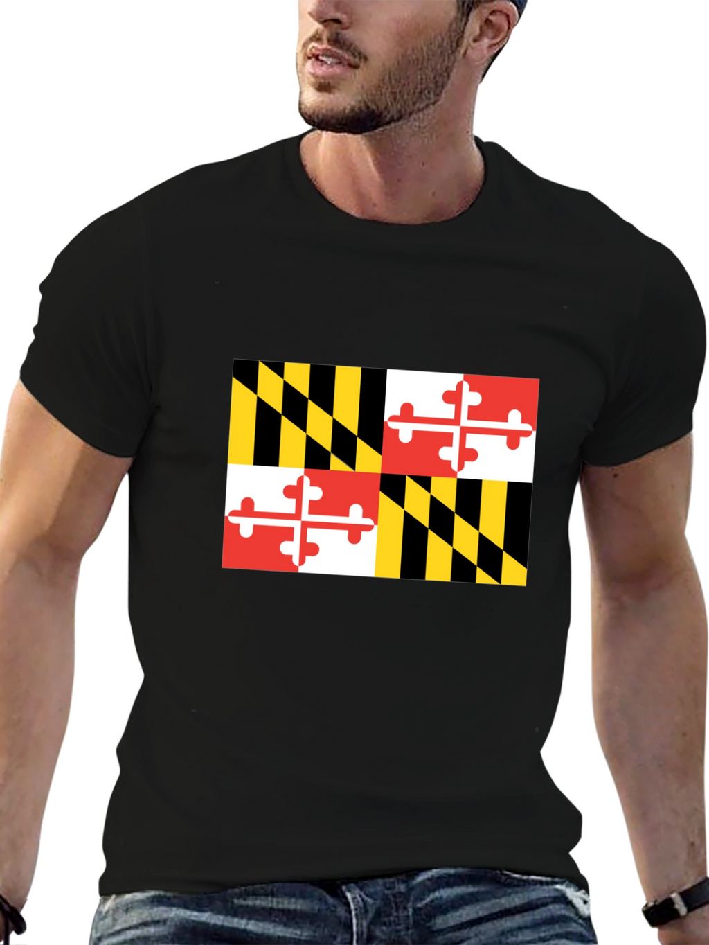 Maryland Flag Graphic Black T-Shirt