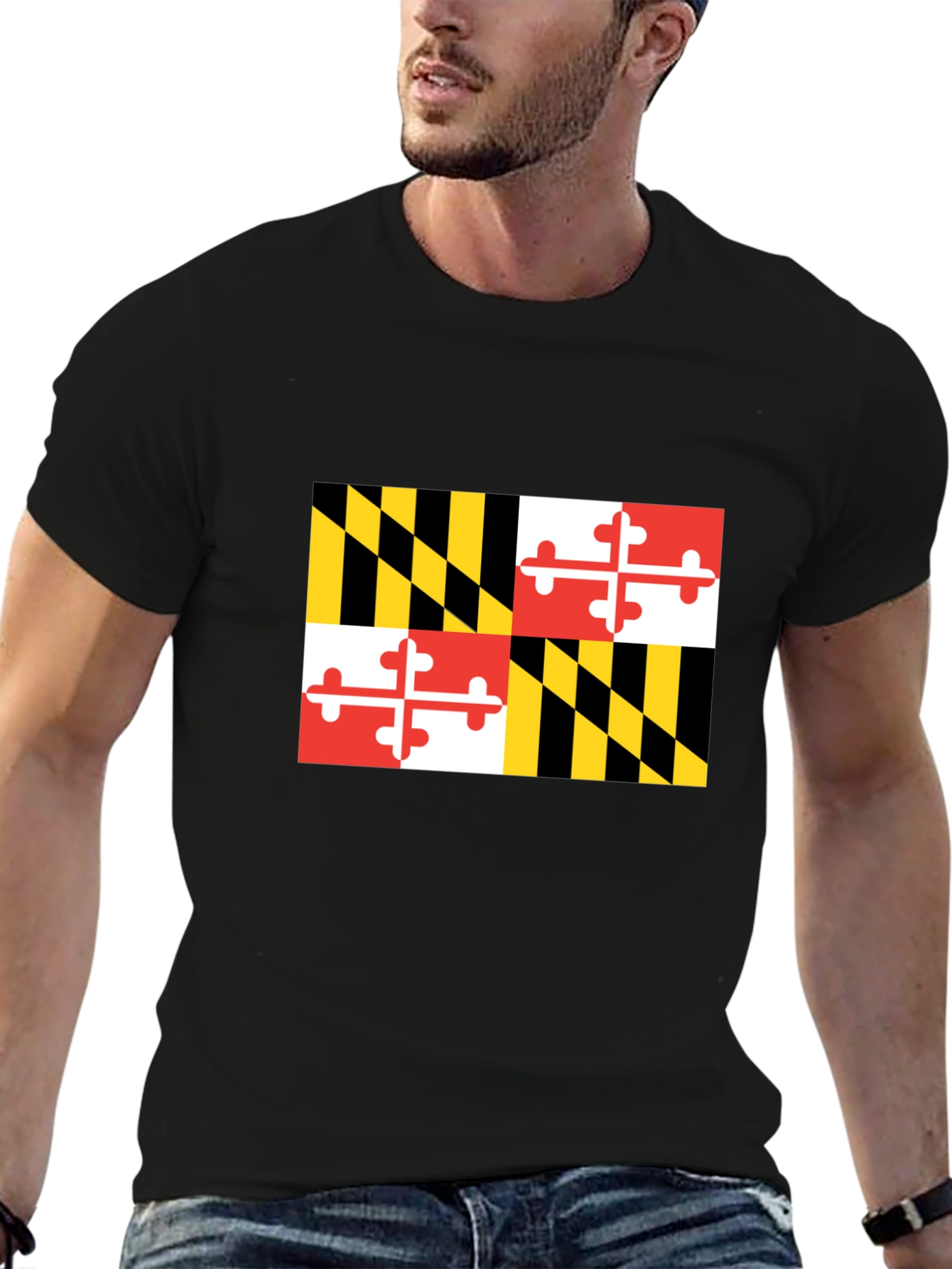 Maryland Flag Graphic Black T-Shirt
