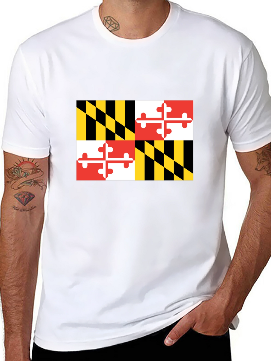 Maryland Flag Graphic Black T-Shirt