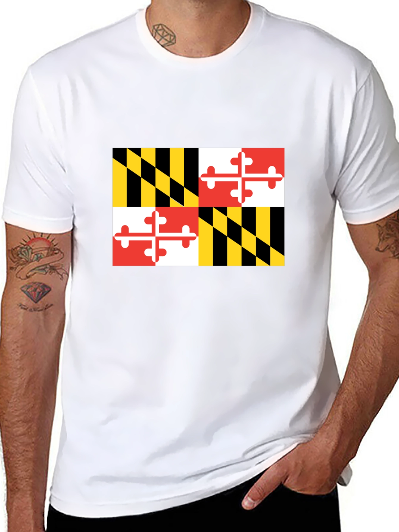 Maryland Flag Graphic Black T-Shirt