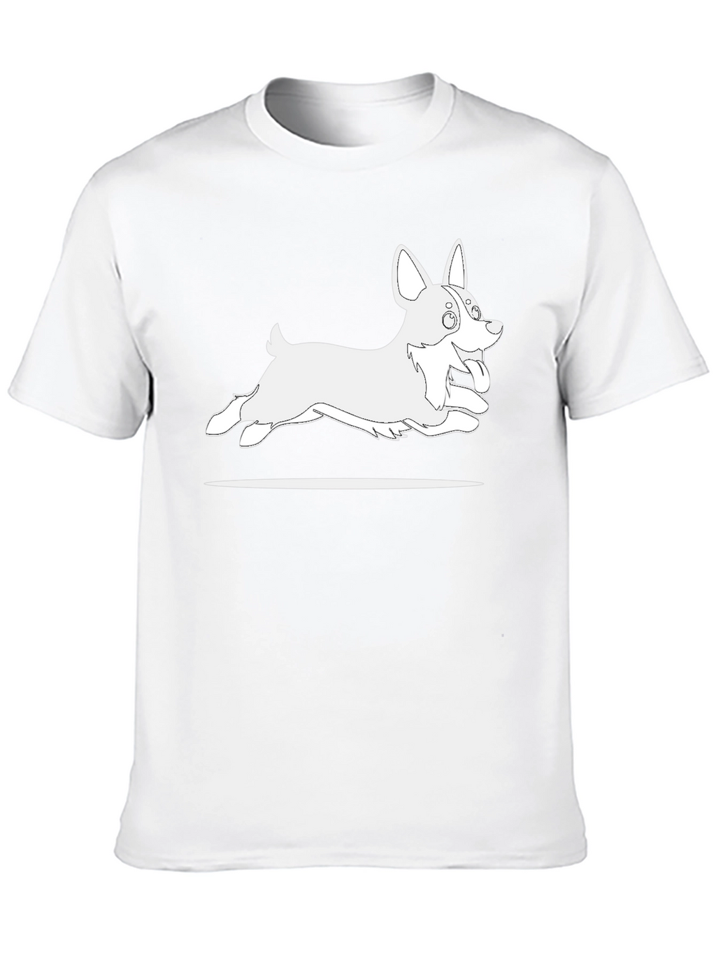 Black T-Shirt with Cartoon Dog Graphic