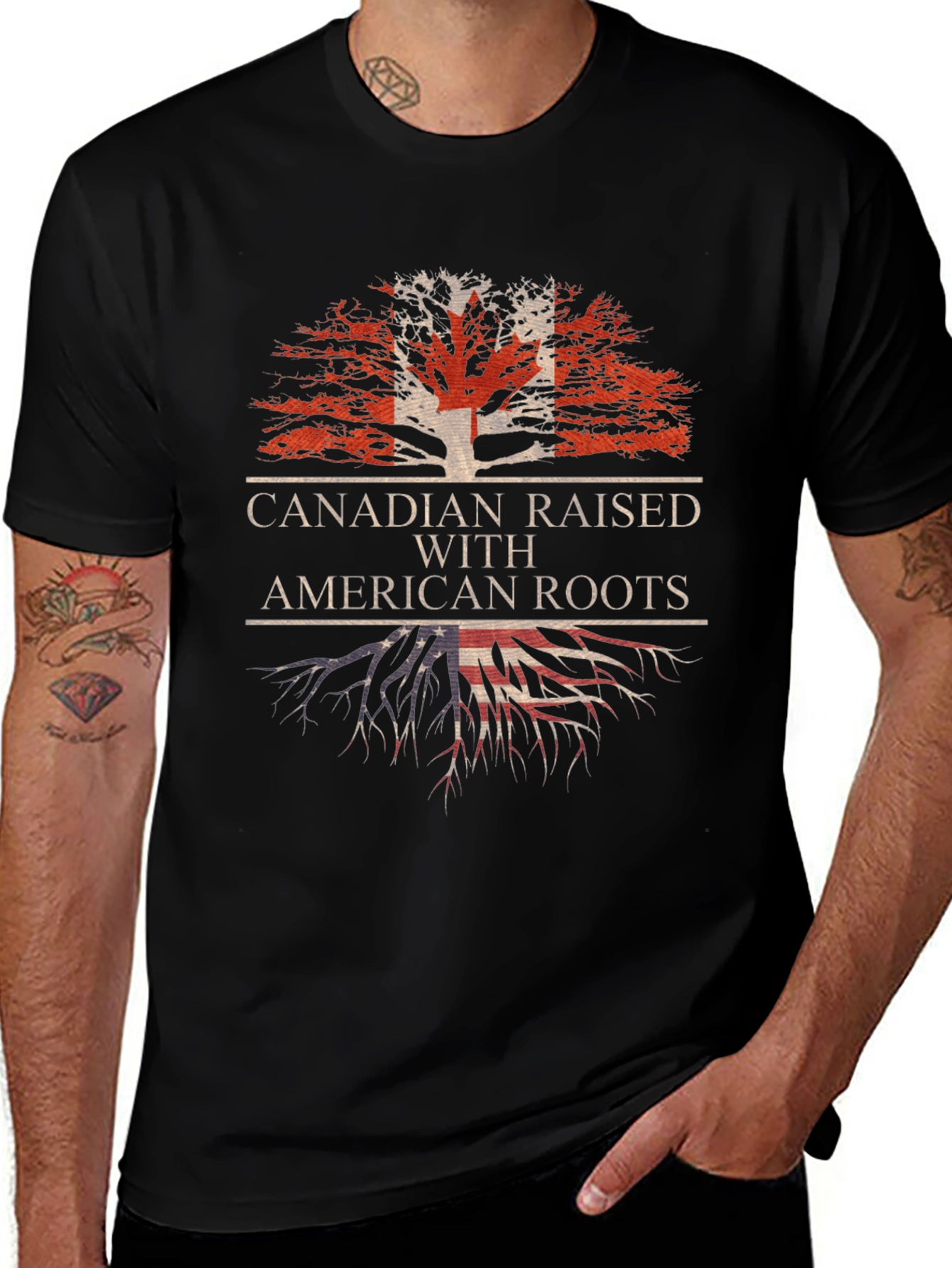 Canadian Raised with American Roots T-Shirt
