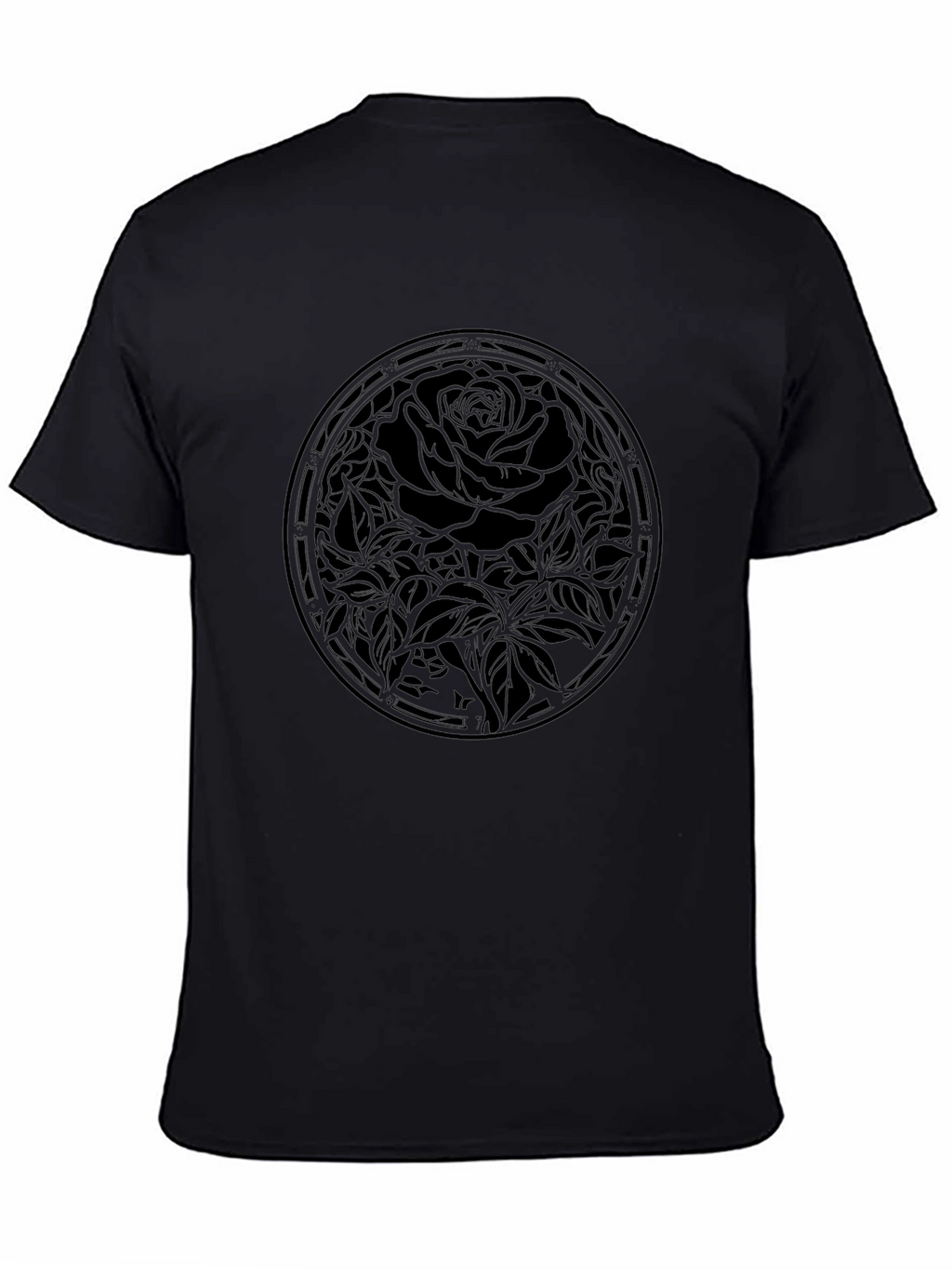 Mens Black Rose Graphic Tee