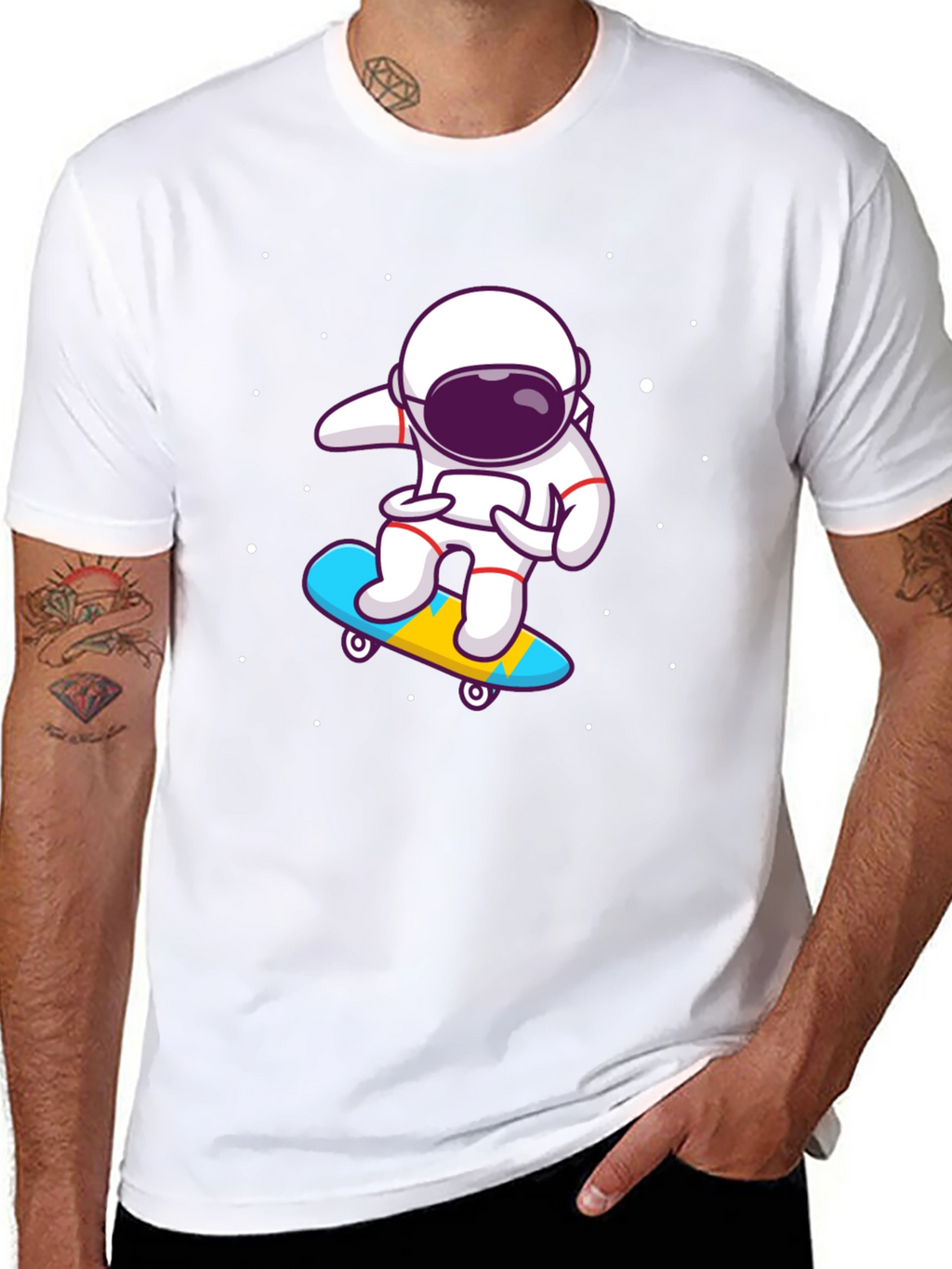 Astronaut Skateboard T-Shirt - Space Skater Tee