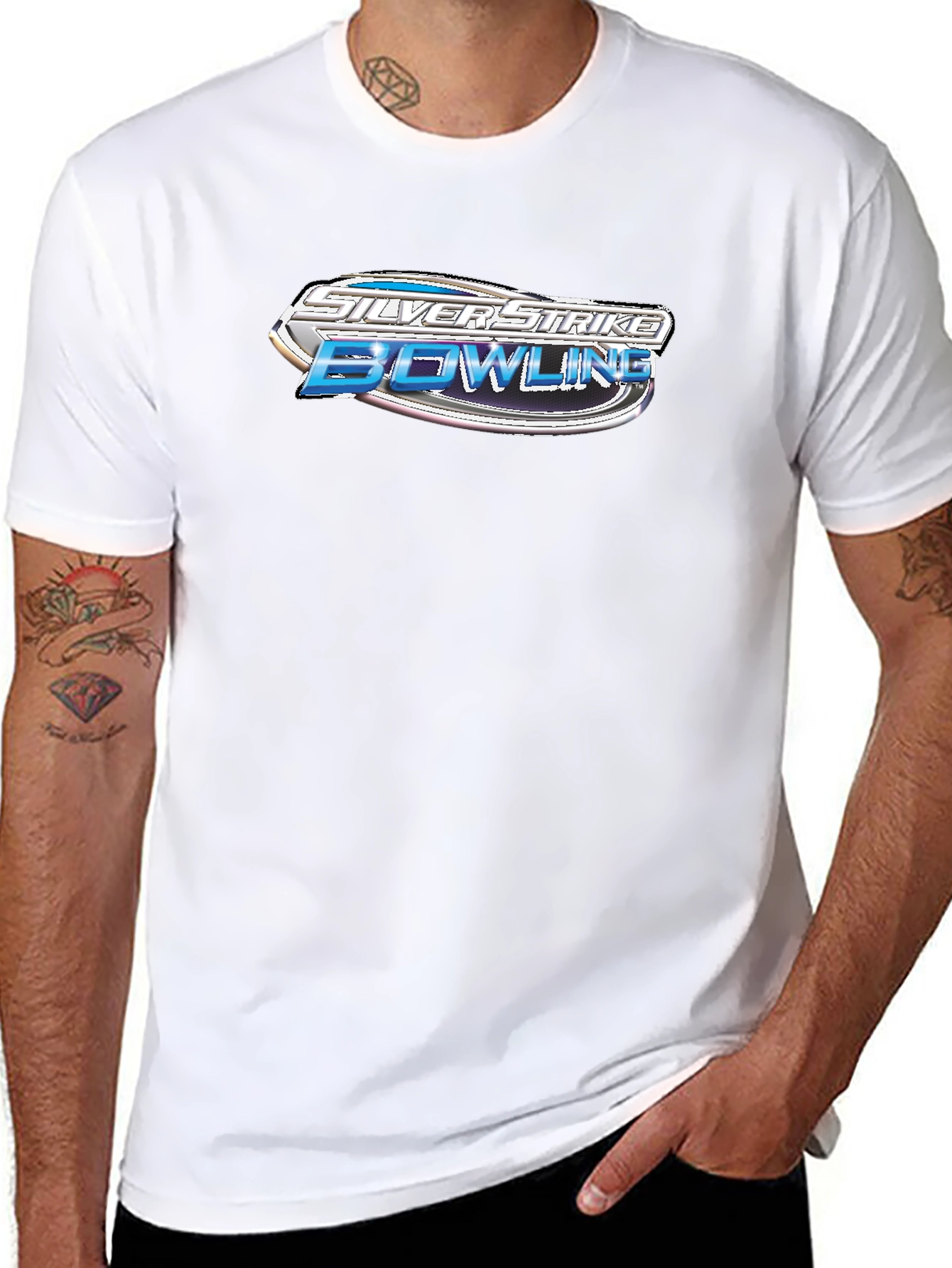 Silver Strike Bowling Graphic Black T-Shirt
