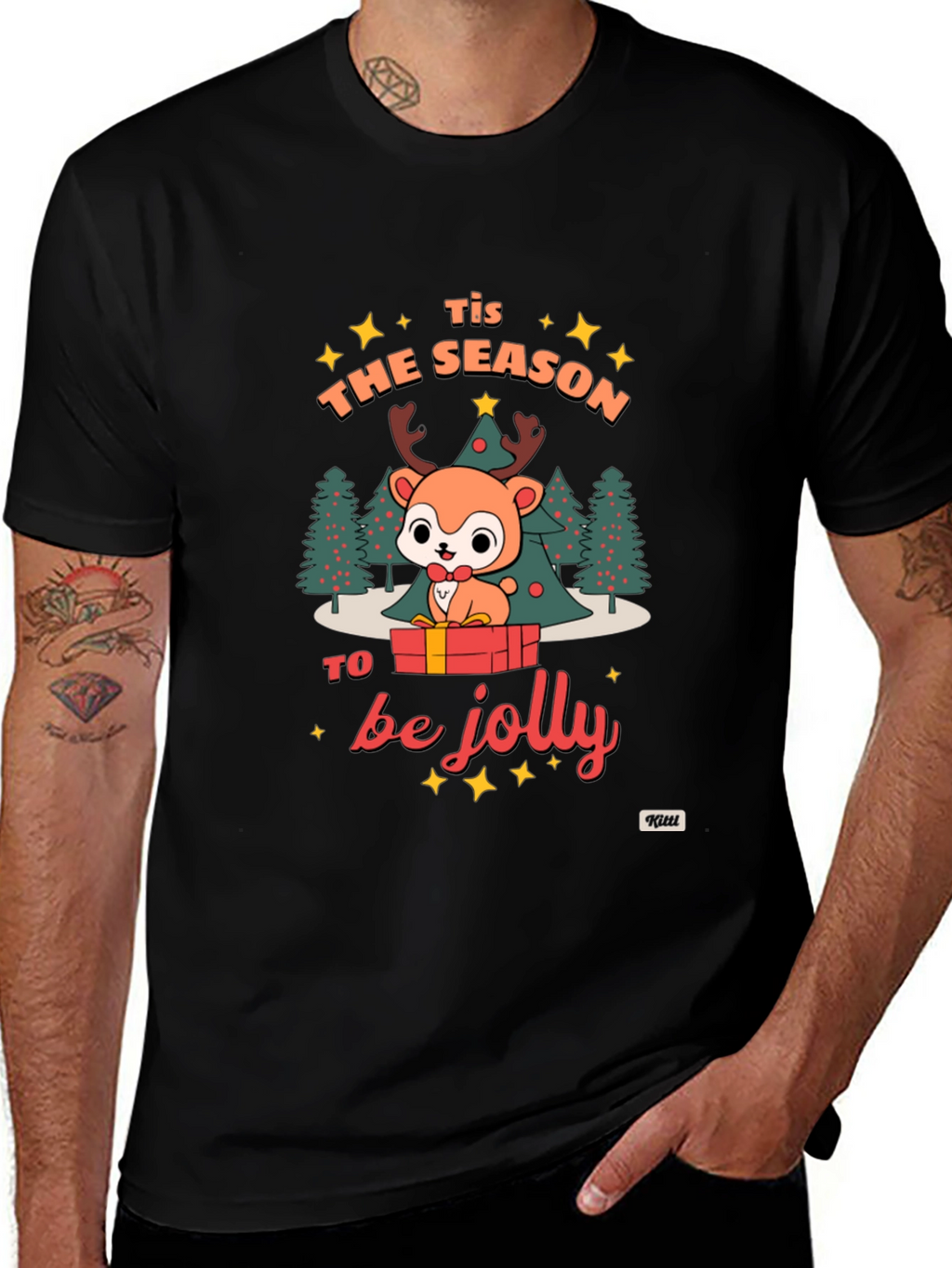 Festive Deer Graphic T-Shirt