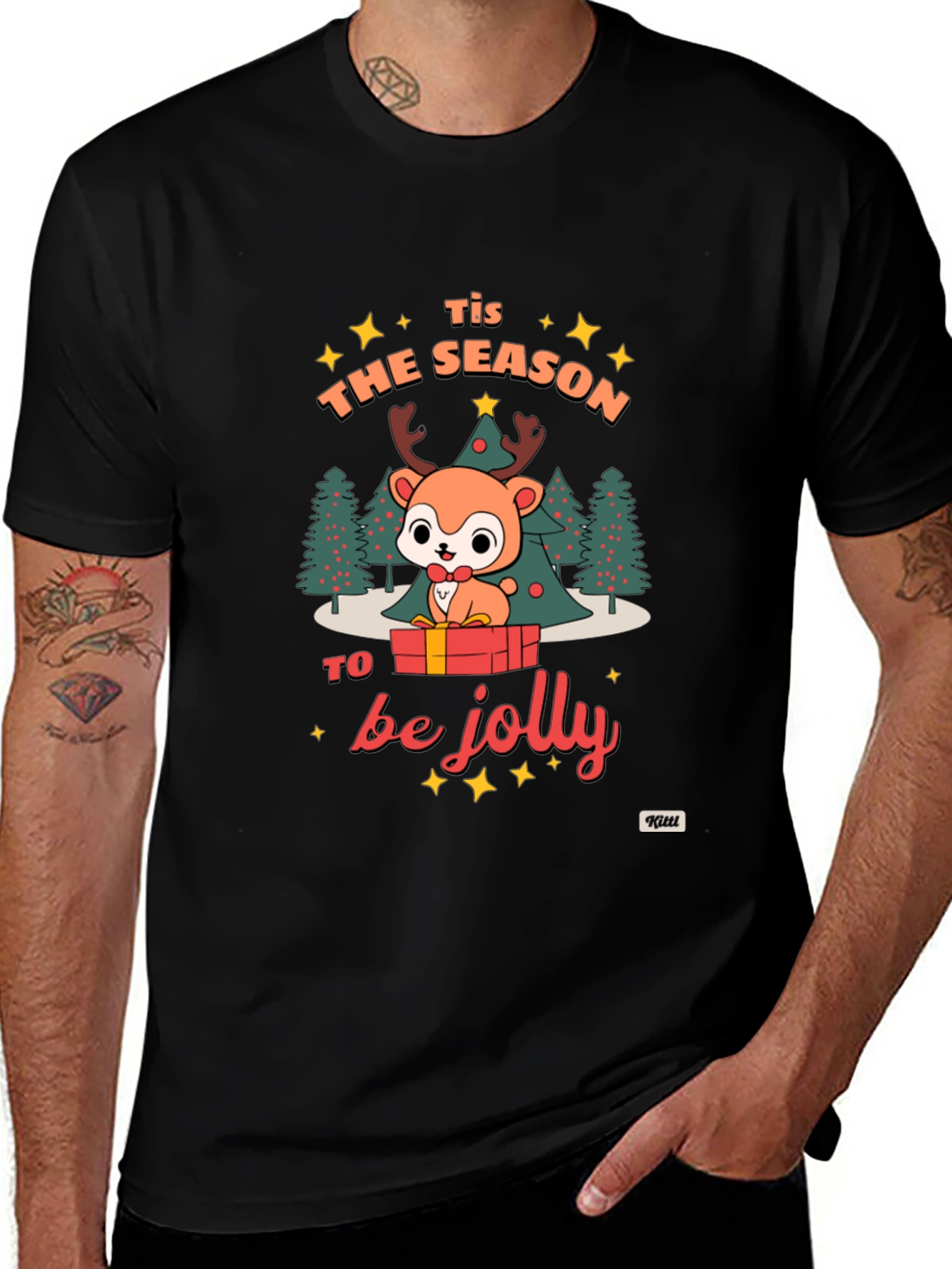 Festive Deer Graphic T-Shirt