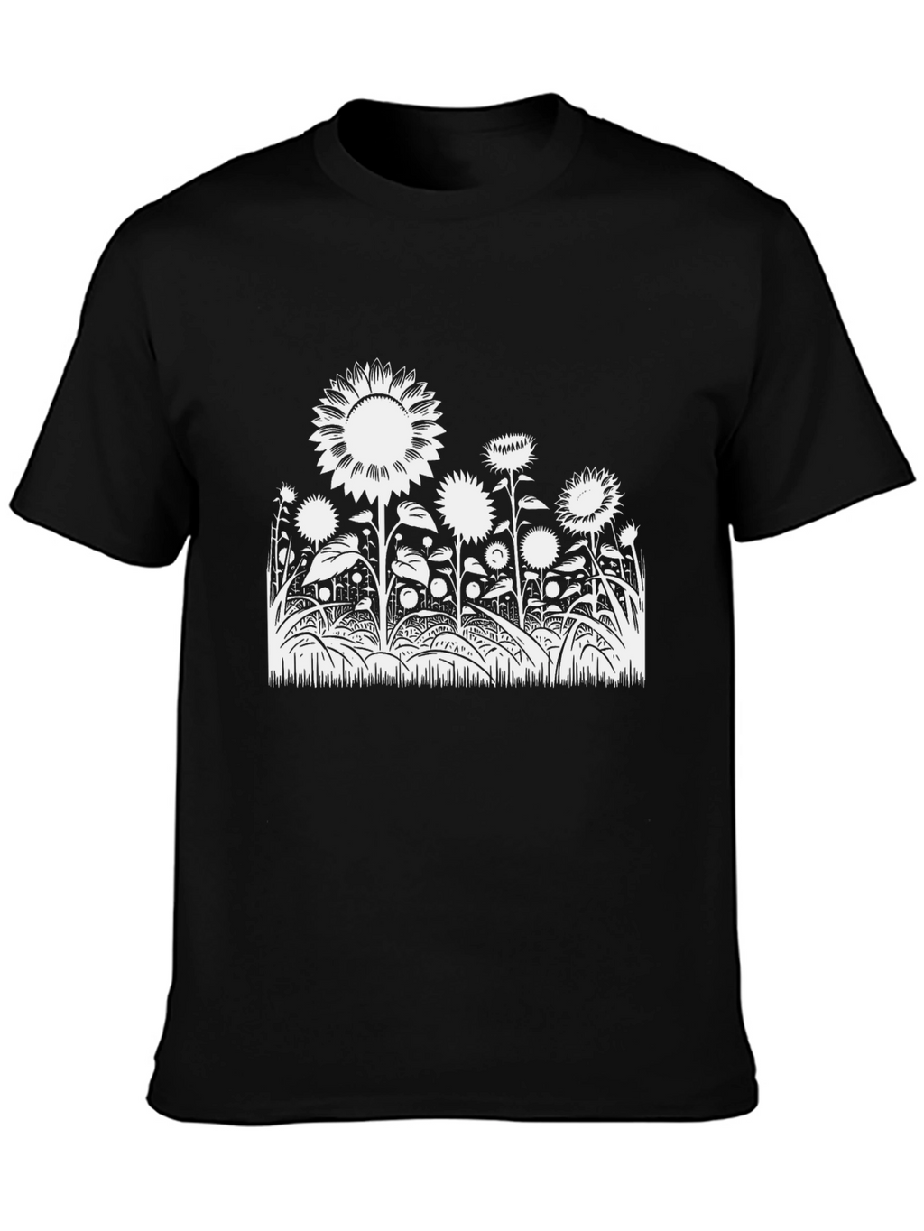 Sunflower Graphic Tee - Stylish Black Cotton T-Shirt