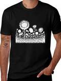 Sunflower Graphic Tee - Stylish Black Cotton T-Shirt