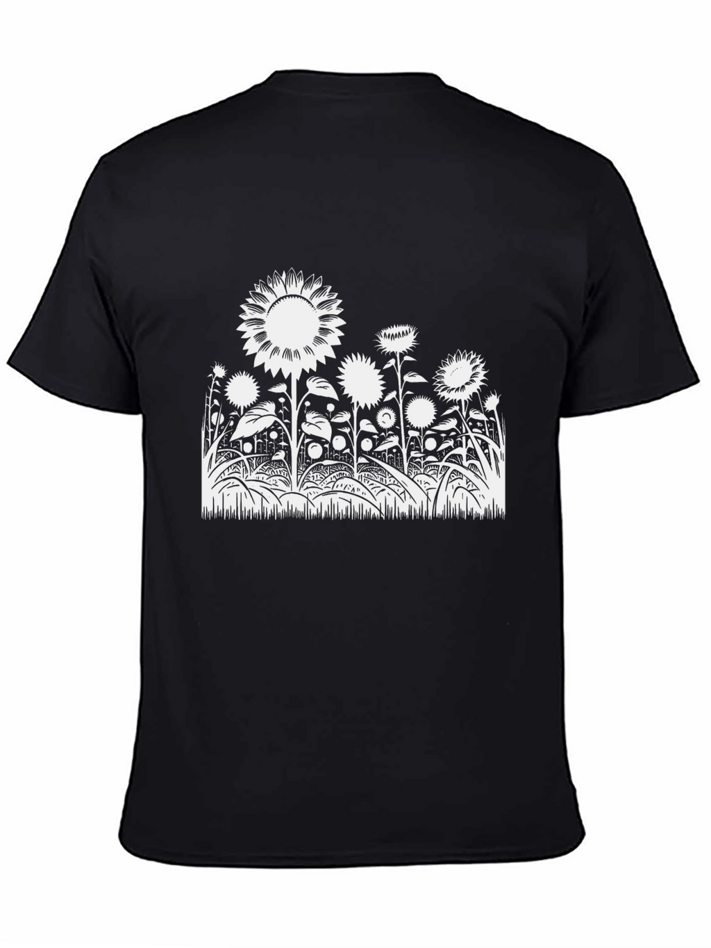 Sunflower Graphic Tee - Stylish Black Cotton T-Shirt