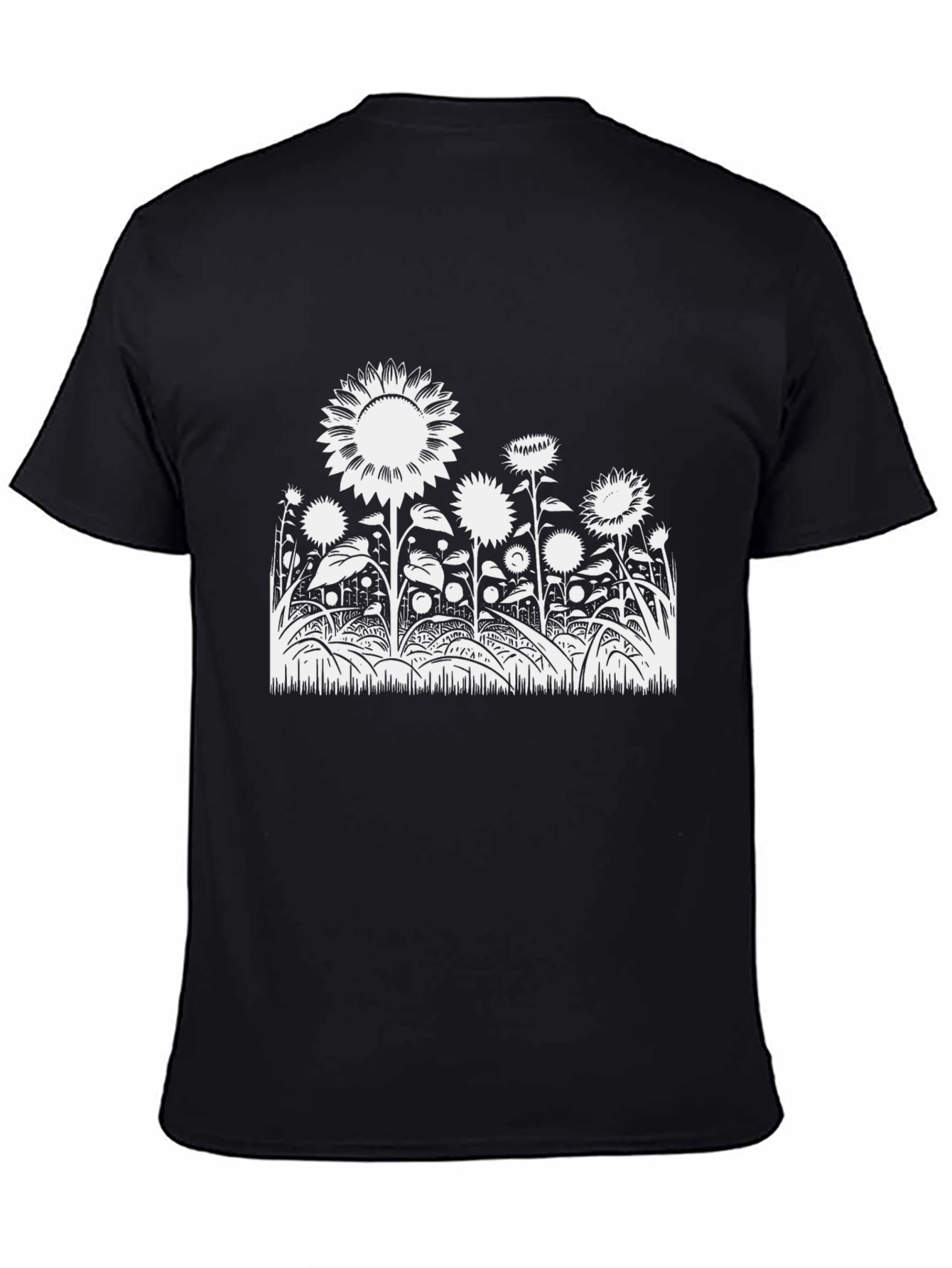 Sunflower Graphic Tee - Stylish Black Cotton T-Shirt