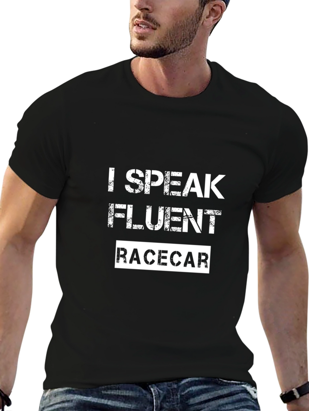 I Speak Fluent Racecar T-Shirt - Black