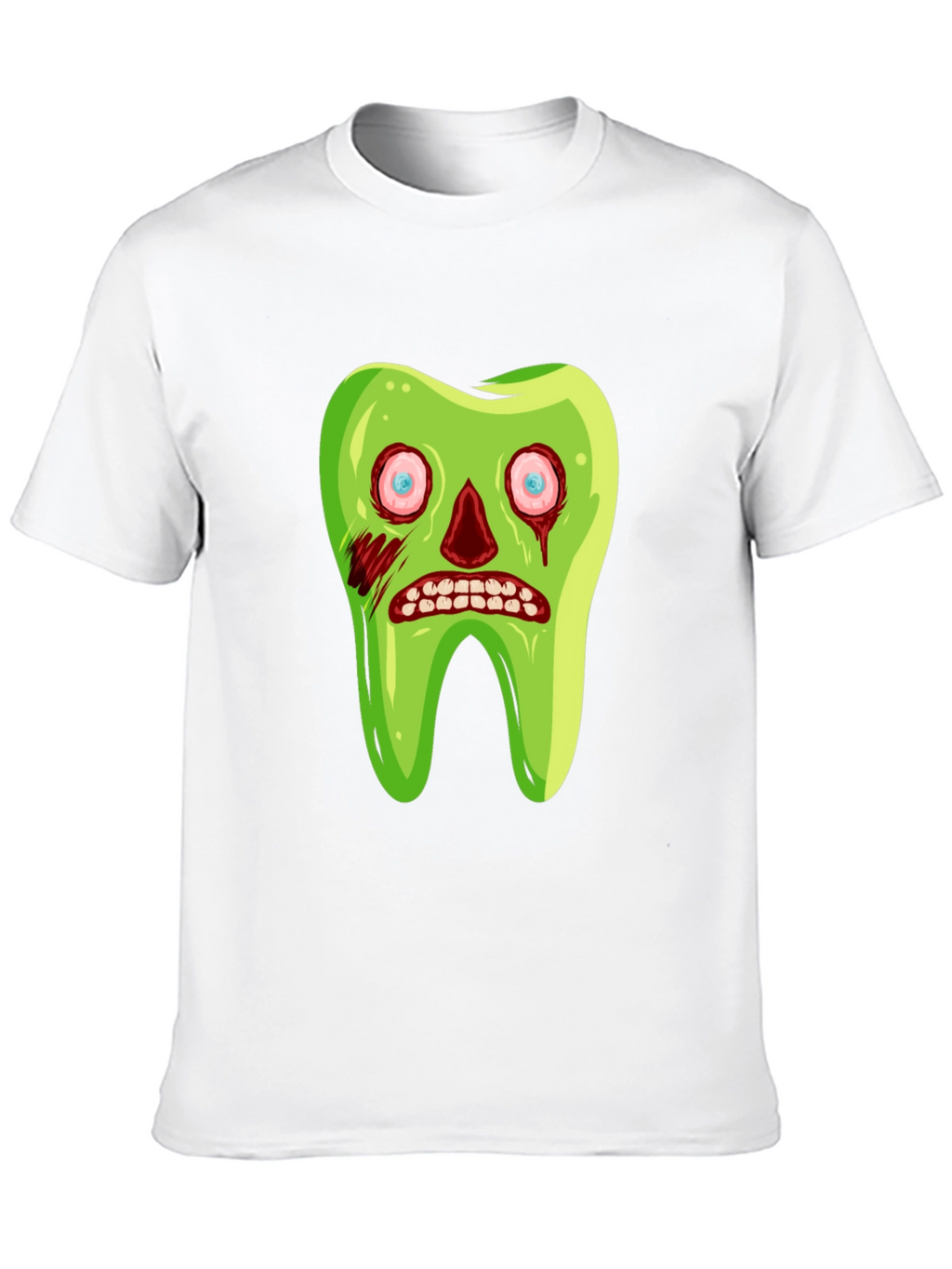 Zombie Tooth Graphic Tee - Novelty Halloween Shirt